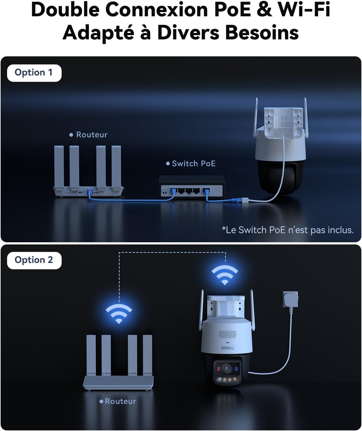 Thumbnail 4 de Imou 6MP Caméra PoE Extérieure avec WiFi 2.4G/5GHz – Vision Nocturne, Détection Personne/Véhicule et Suivi Intelligent