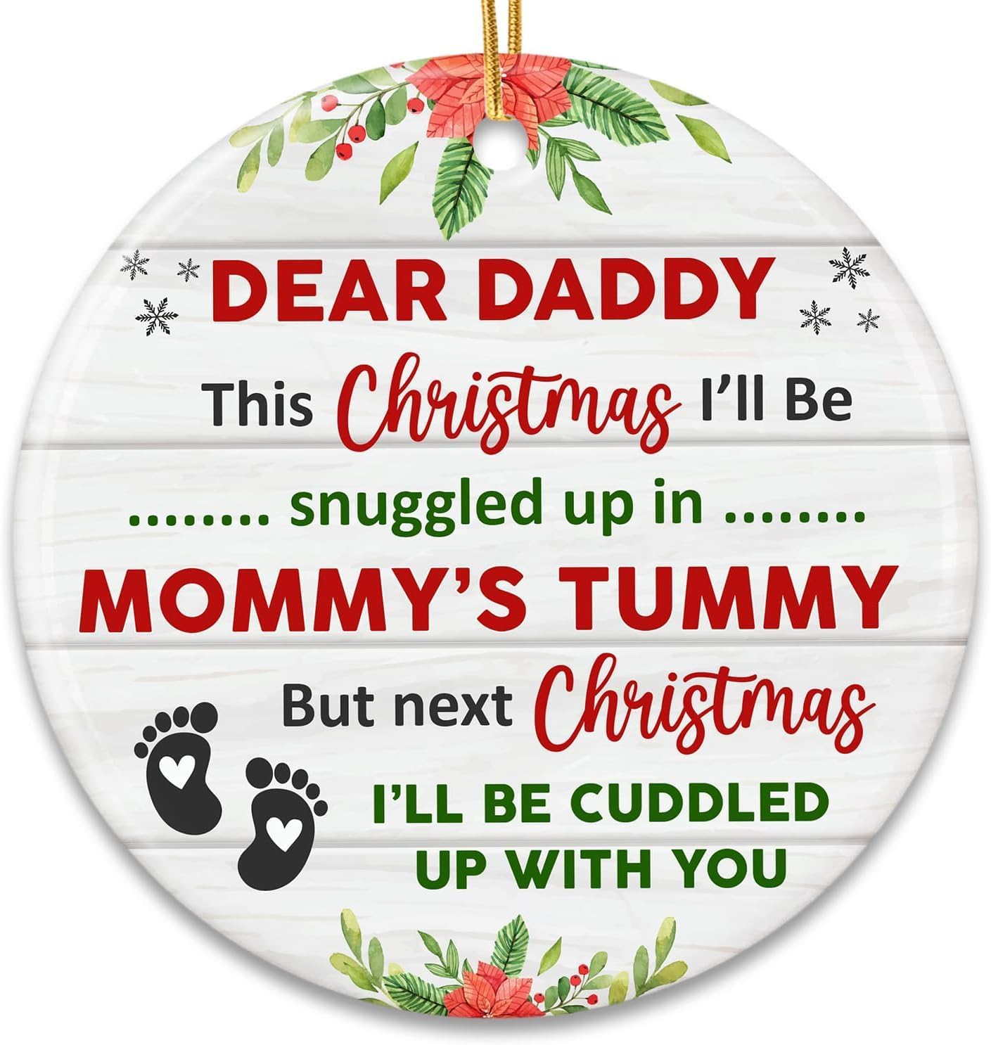 Detalle de Kapyiupo Bumps First Christmas Ornament 2026 for New Dads, Two-Sided