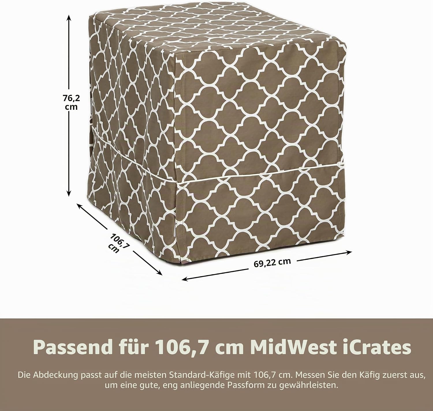 Detalle de MidWest Homes for Pets CVR42T-BR Hundebox-Abdeckung – Stoff mit Teflonschutz, Sichtschutz für 107 cm lange Boxen