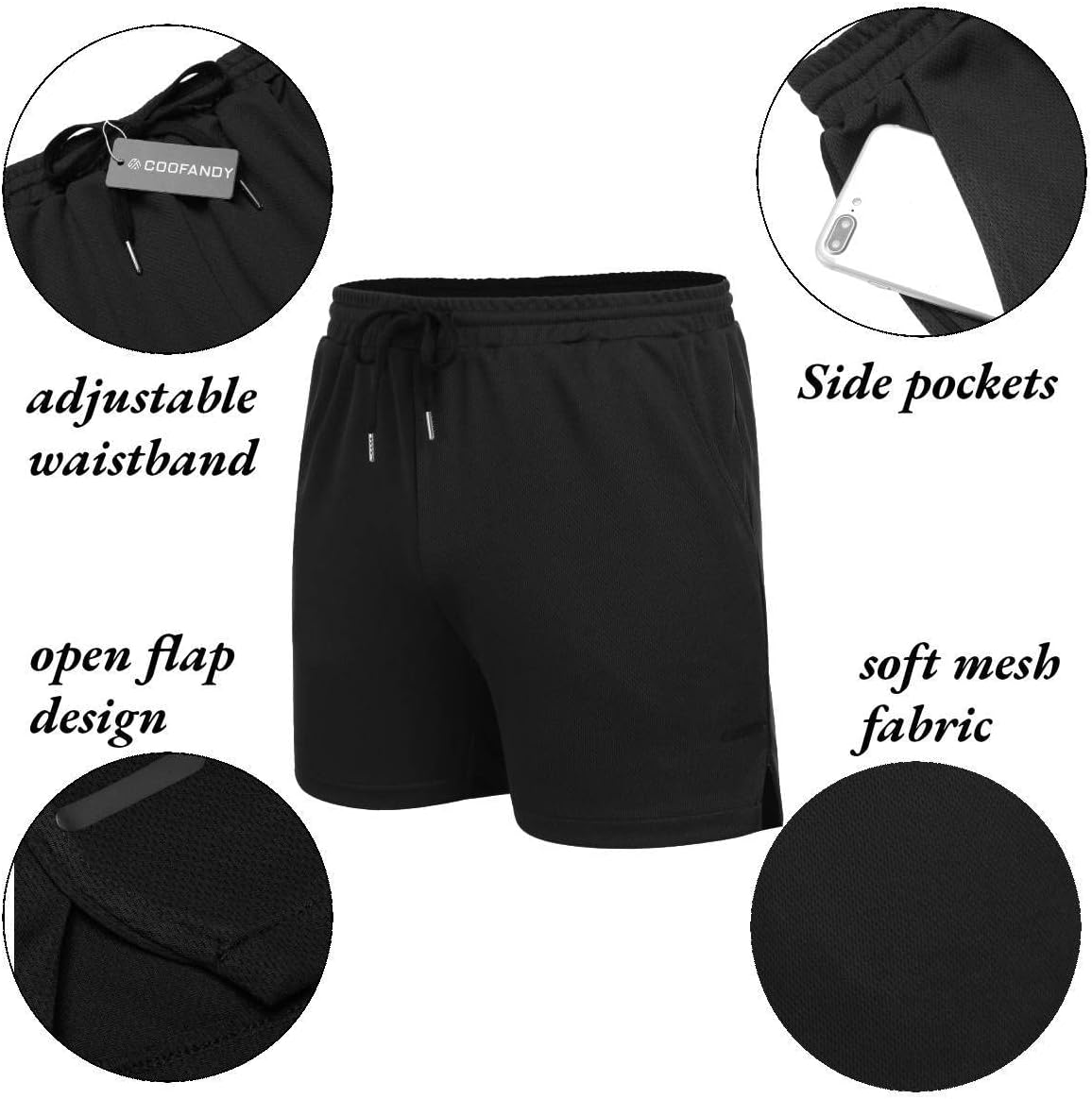 Thumbnail 4 de COOFANDY Men's 2 Pack 5-Inch Quick-Dry Gym Shorts