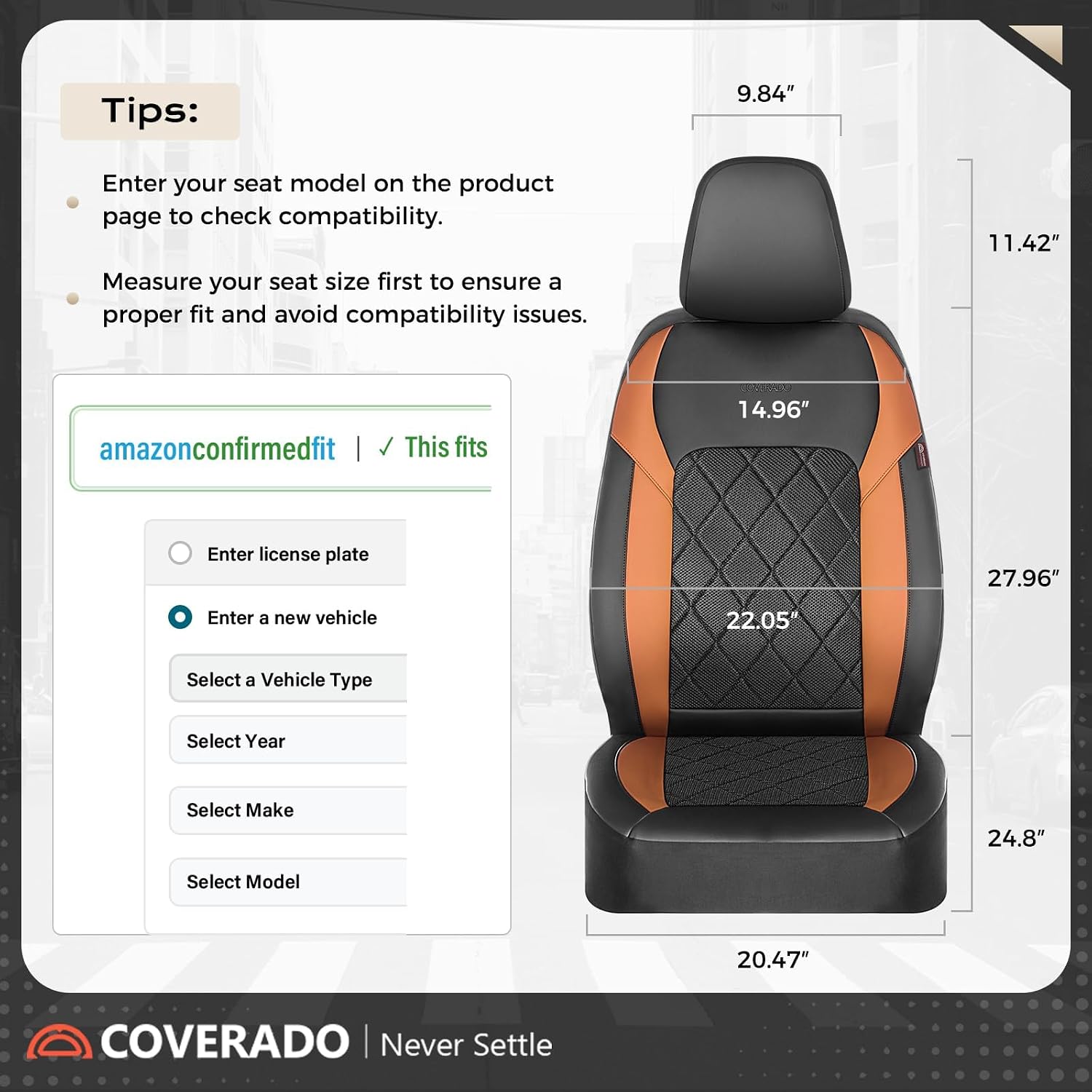 Detalle 2 de Coverado Front Car Seat Covers in PU Leather