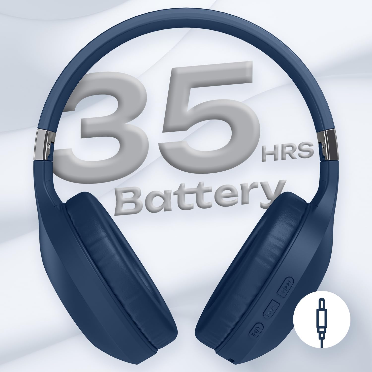 Thumbnail 3 de PowerLocus Bluetooth Headphones Over-Ear with 30h Battery, Hi-Fi Deep Bass, and Foldable Design