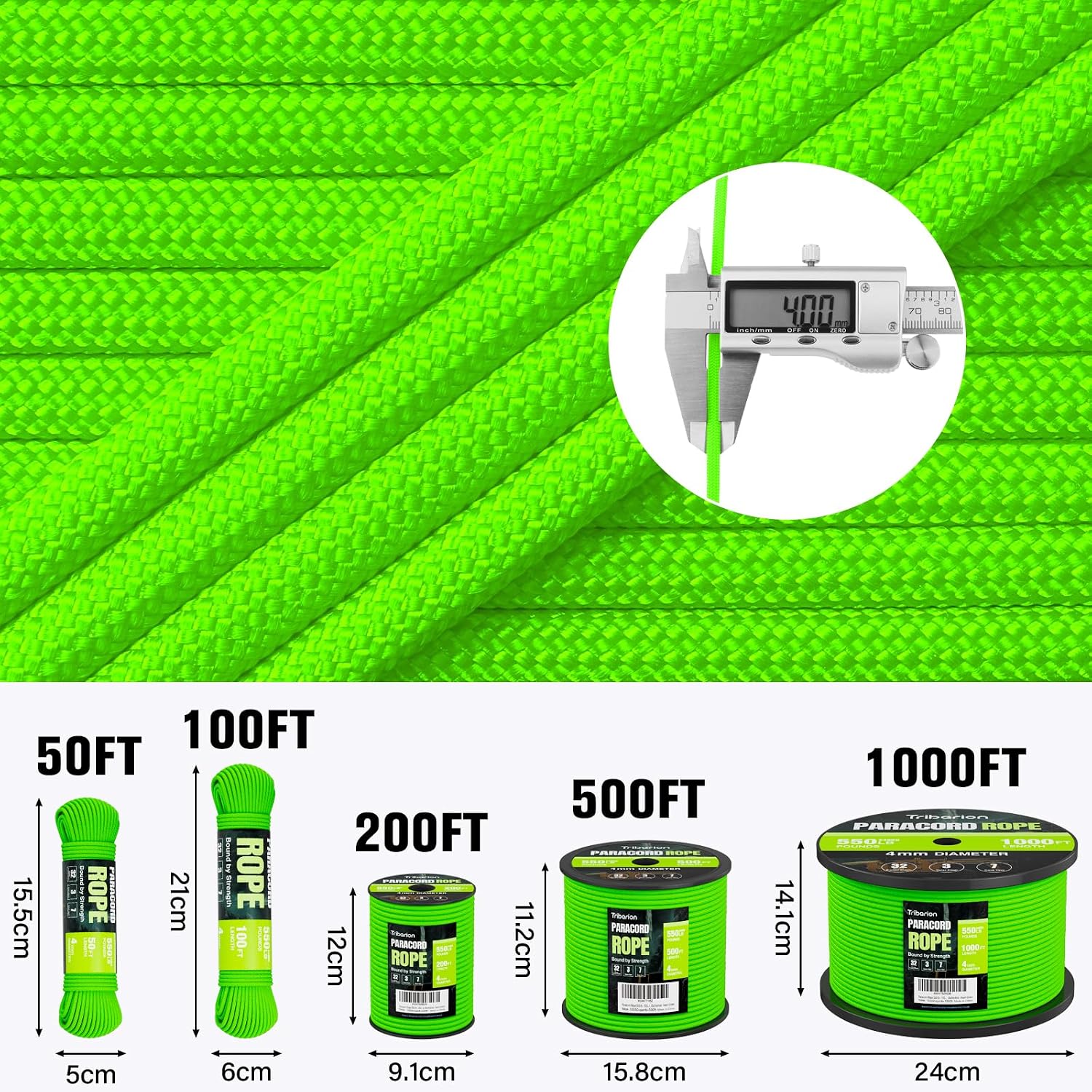 Detalle de TRIBERION Paracord Rope 200 ft