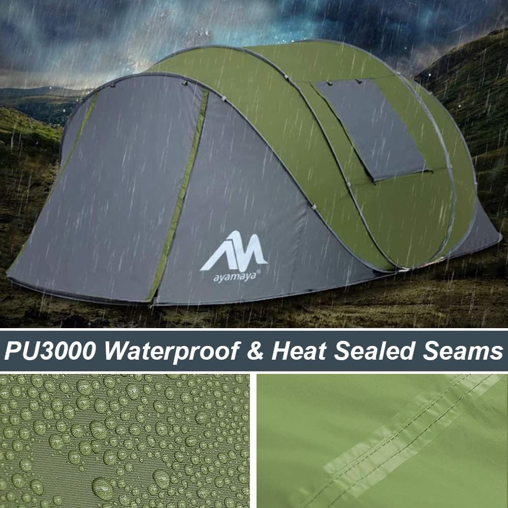 Detalle de Zelt 4-6 Personen Wasserdicht – Pop Up Familienzelt mit Vorraum, 380 × 160 × 130 cm