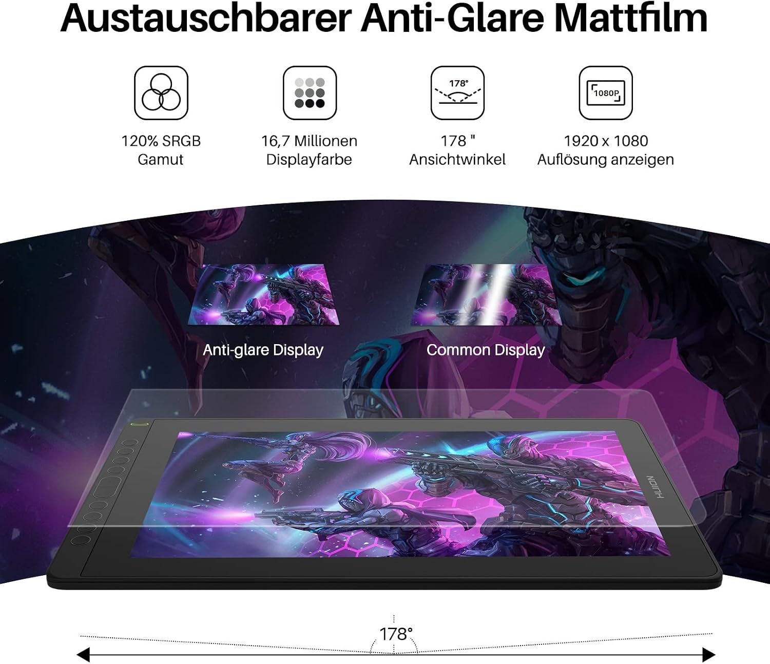 Thumbnail 3 de HUION Kamvas 16 Grafiktablett Display