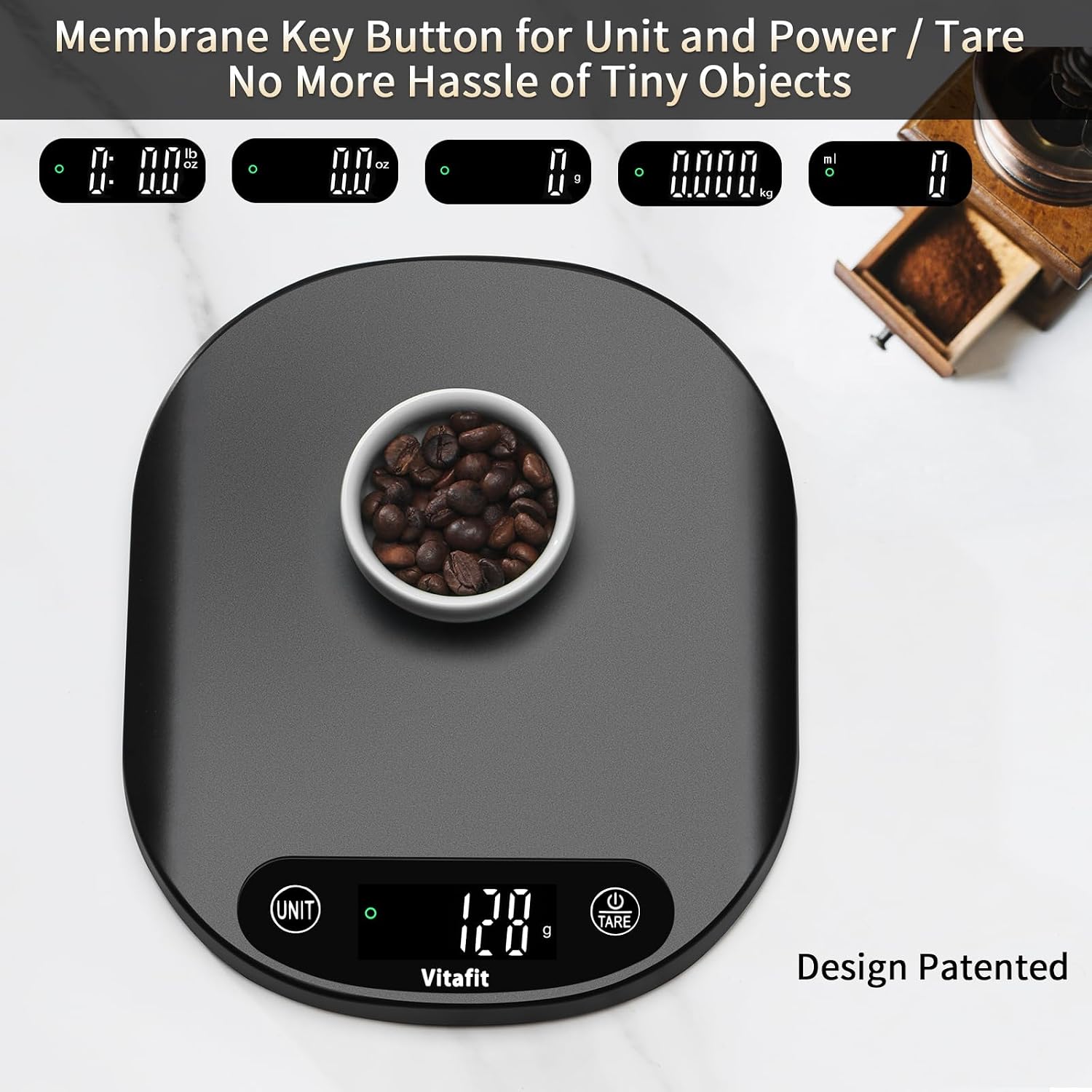 Detalle de Vitafit VT708 Digital Kitchen Scale, 33 lb/15 kg, 1 g, LED Display