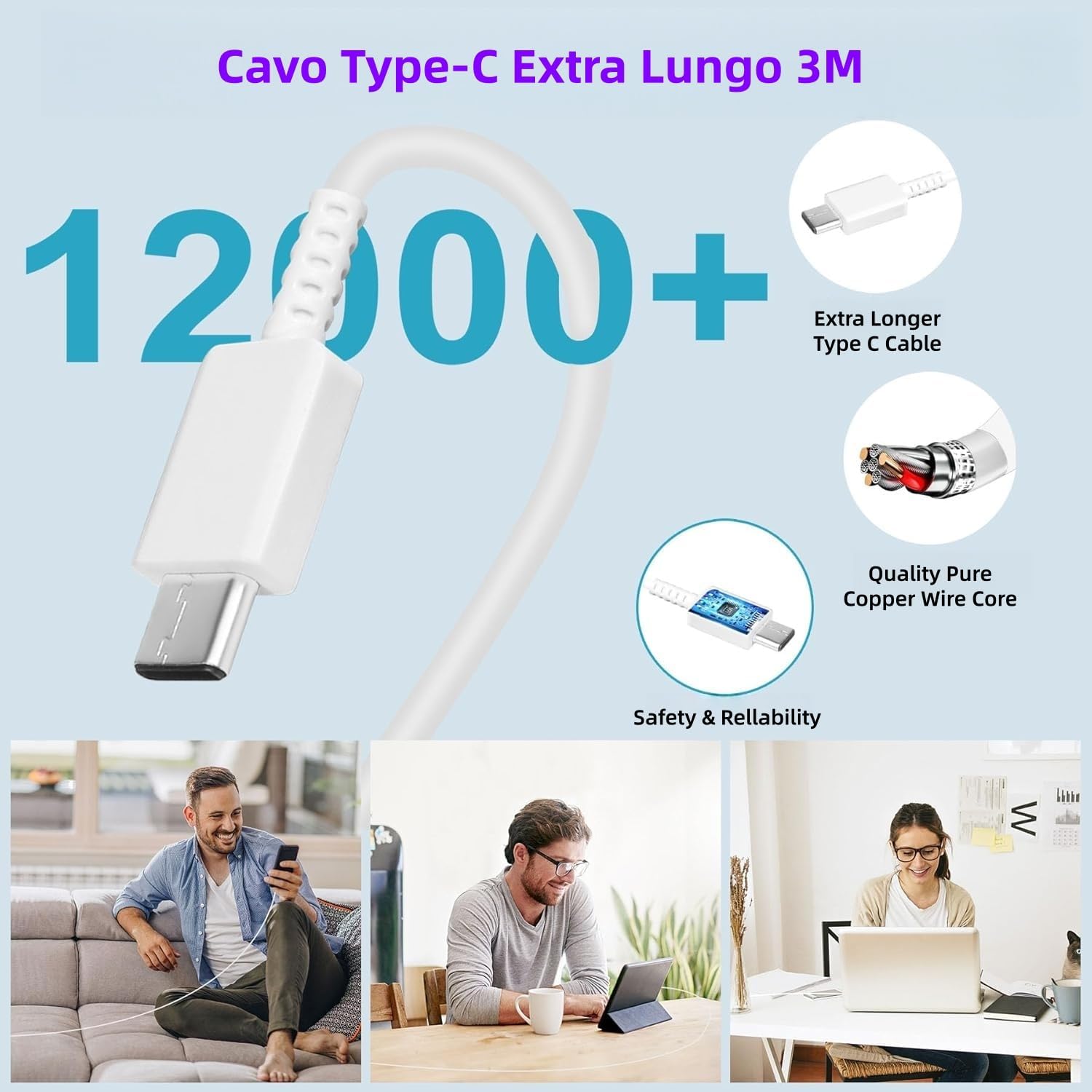 Thumbnail 4 de Caricatore USB-C da Auto 45W con Cavo 3m per Samsung Galaxy – PD 3.0, Sicuro e Leggero