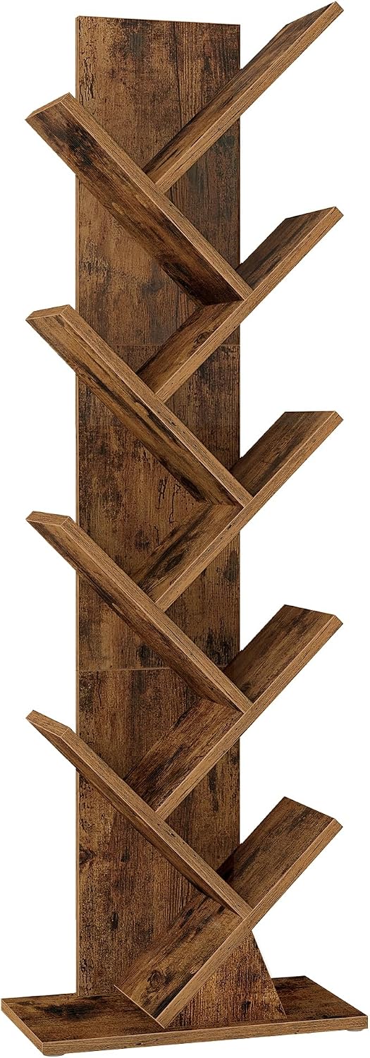 Detalle de VASAGLE CUSTOS LBC609KD01 libreria autoportante ad albero, marrone vintage, 20 x 38 x 115,2 cm