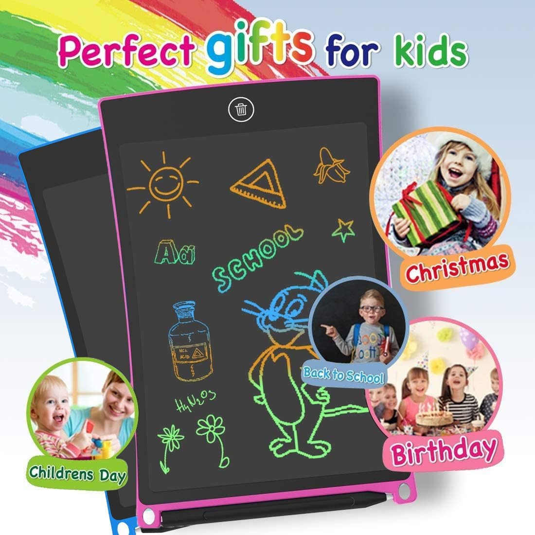 Detalle 2 de GUYUCOM 2 Tavoletta Grafica LCD 8,5'' per Bambini (Rosso/Blu): Lavagna Dègi per Disegnare e Giocare
