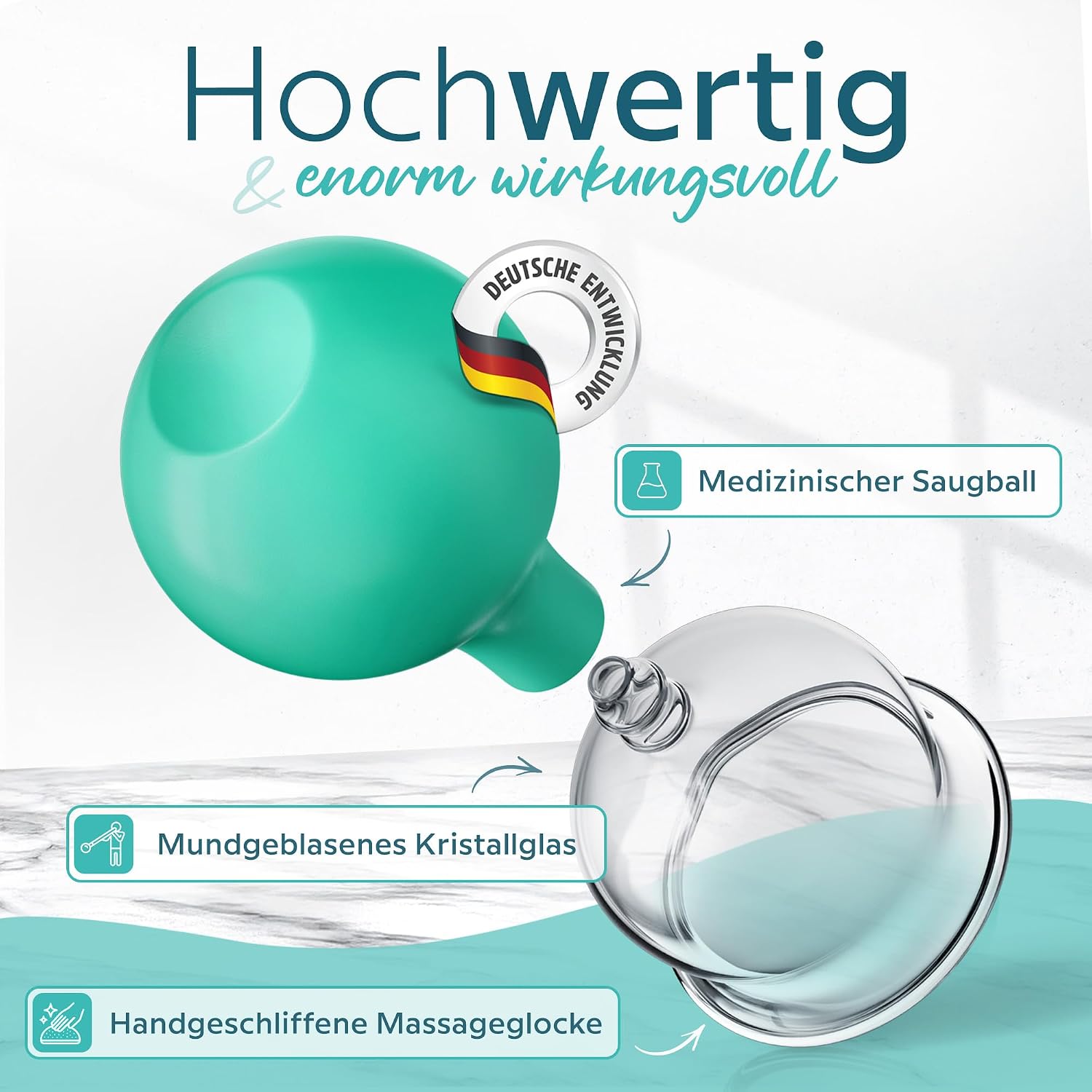 Thumbnail 2 de KURGLAS Schröpfgläser Set aus Echtglas 5-teilig