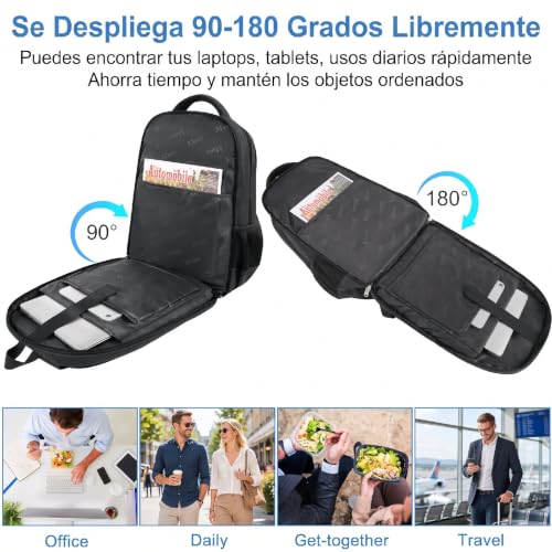 Detalle 2 de MATEIN Mochila Portátil 18 Pulgadas: Impermeable, con Compartimento Térmico y Organización Completa