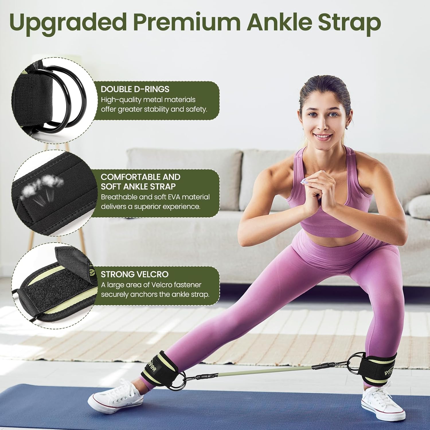 Detalle 2 de VITEVER Ankle Resistance Bands, Latex