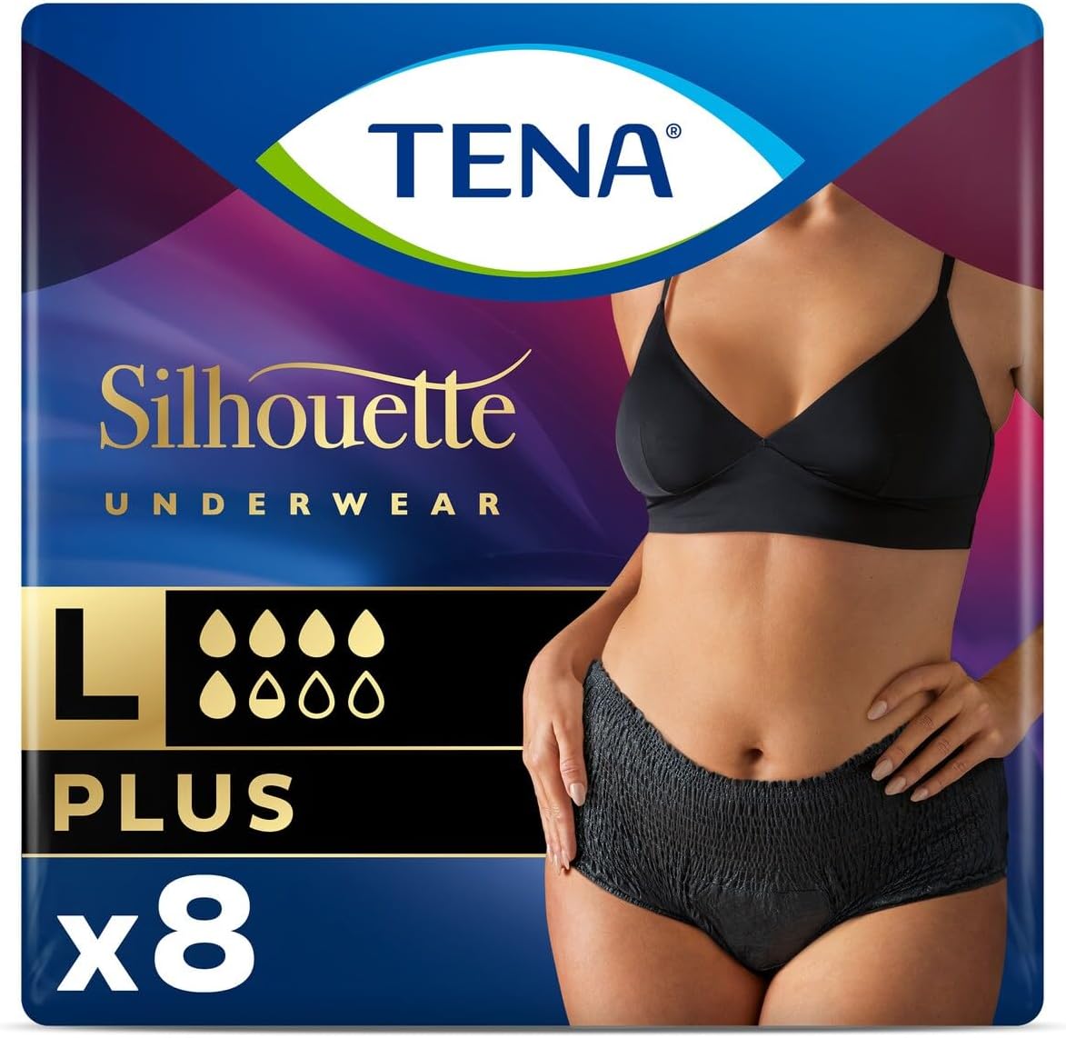 Thumbnail 5 de TENA Silhouette Noir Vita Bassa, Taglia L – 27 Mutandine assorbenti per perdite urinarie da donna