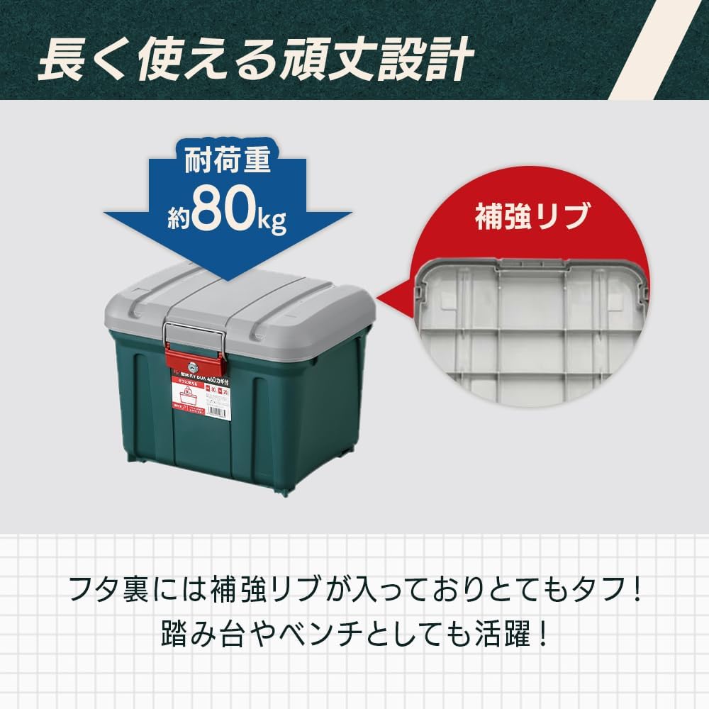 Detalle de アイリスオーヤマ MRV460 密閉RVBOX460 カギ付き 30L チャコールグレー