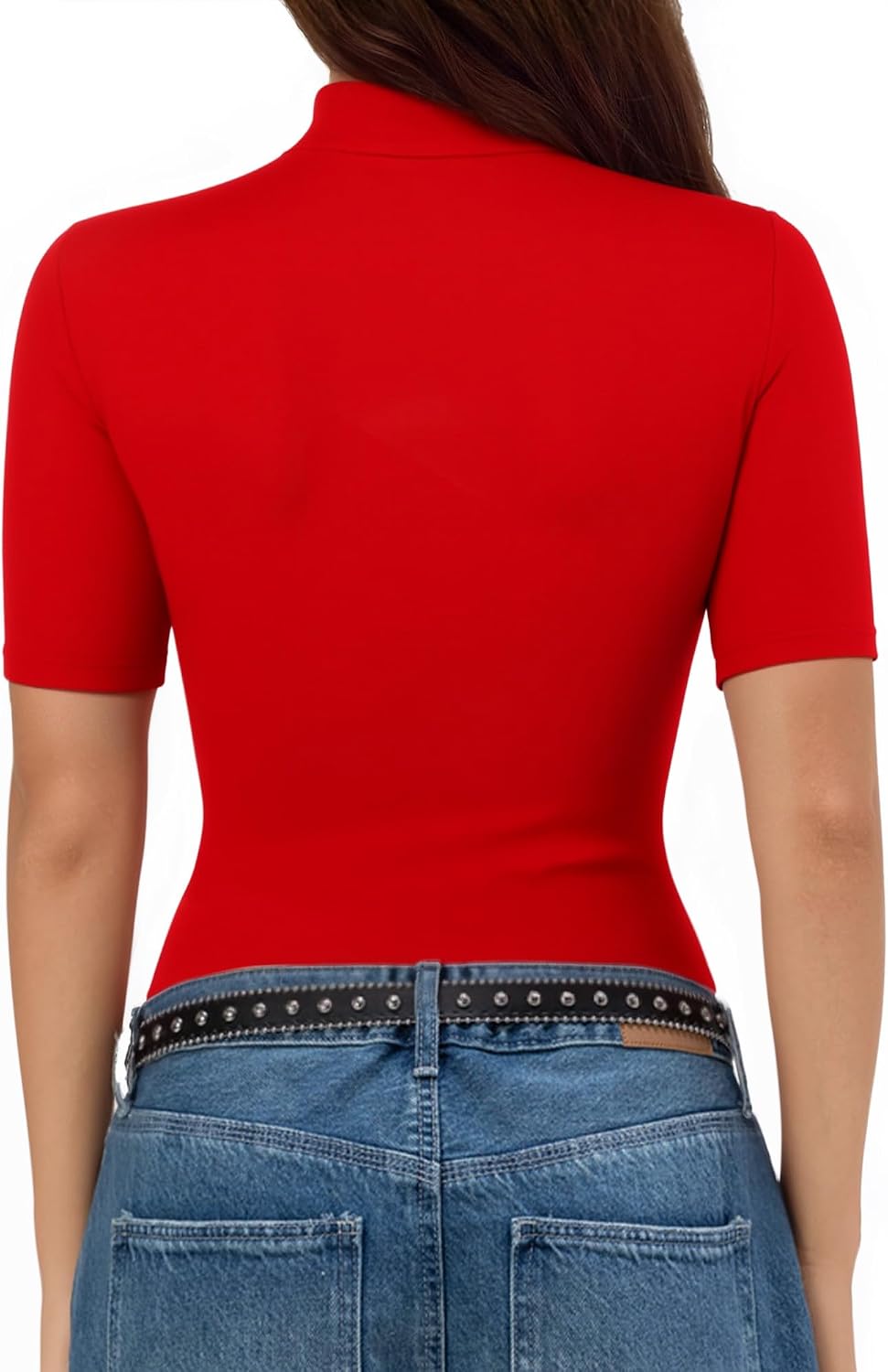 Detalle 2 de Women’s fitted turtle neck T-shirt top