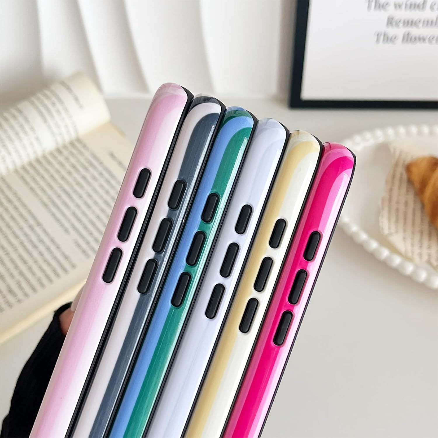 Thumbnail 5 de CHEDEMK Compatible iPhone 17 Case (6.3") – Pink Striped Shockproof TPU + Hard PC Cover