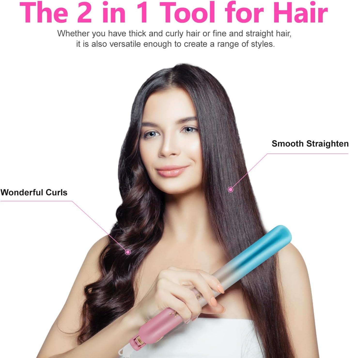 Thumbnail 5 de DORISILK Colorful Flat Iron 450 Degrees: 2-in-1 Ceramic Hair Straightener & Curler