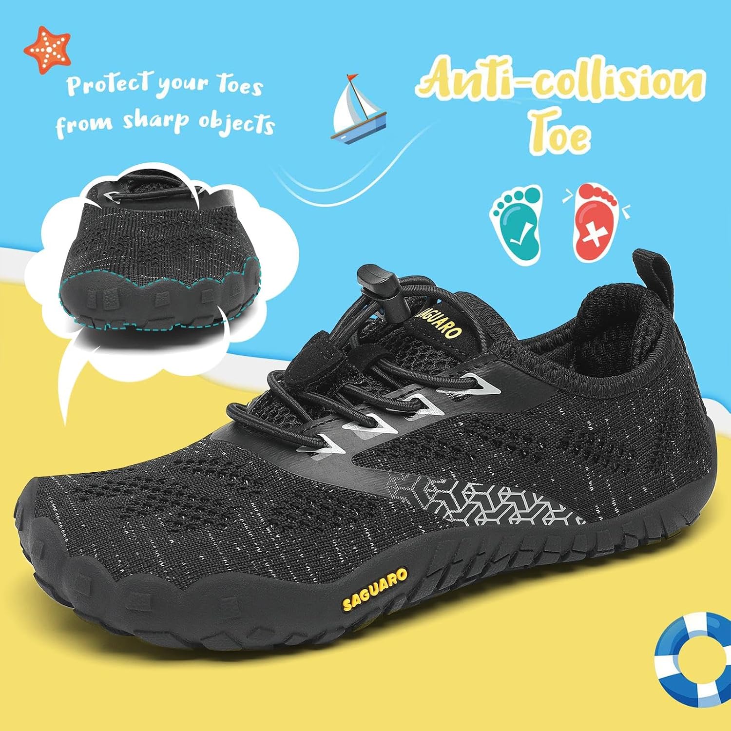 Detalle de Saguaro Trailschuhe für Kinder – atmungsaktiv, rutschfest und bequem