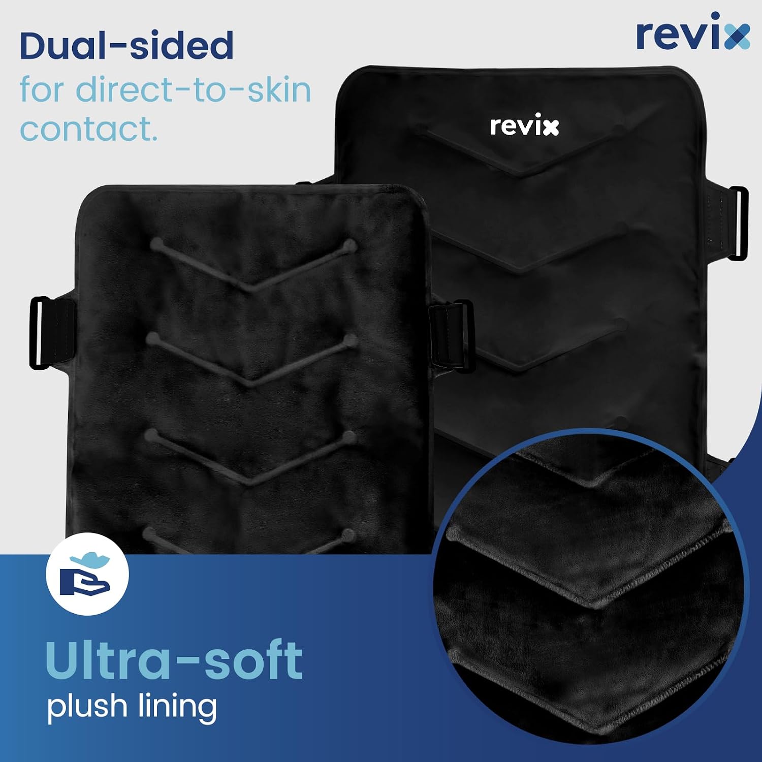 Thumbnail 3 de REVIX REX119-BLK Extra Large Gel Ice Pack Wrap, 13” x 21” Full-Back Coverage