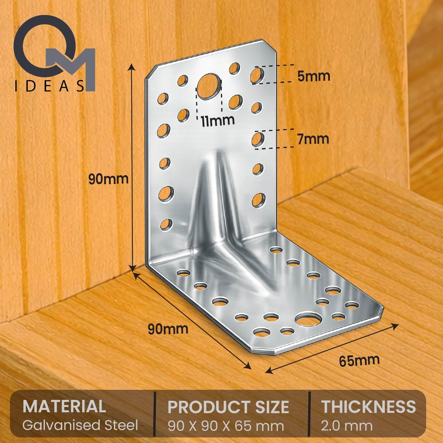 Thumbnail 1 de OMIDEAS 10 x Angle Brackets 90 x 90 x 65 mm