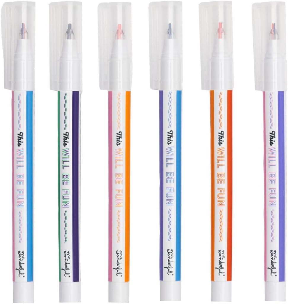 Mr. Wonderful – Feutres à double pointe, set de 6 pour des tracés plus stylés