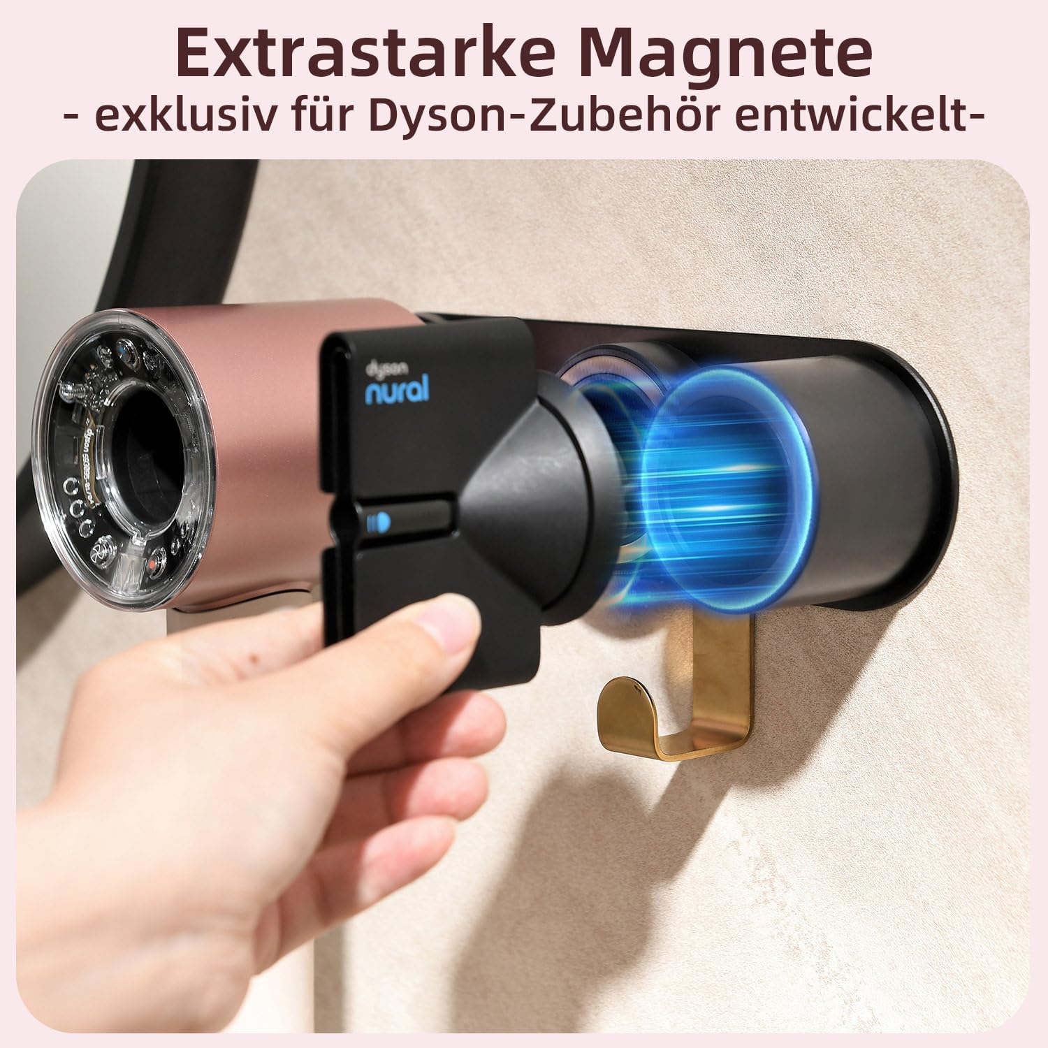 Thumbnail 2 de UEMUSI Haartrocknerhalter ohne Bohren – magnetische Wandhalterung für Dyson Supersonic & Nural, weiß