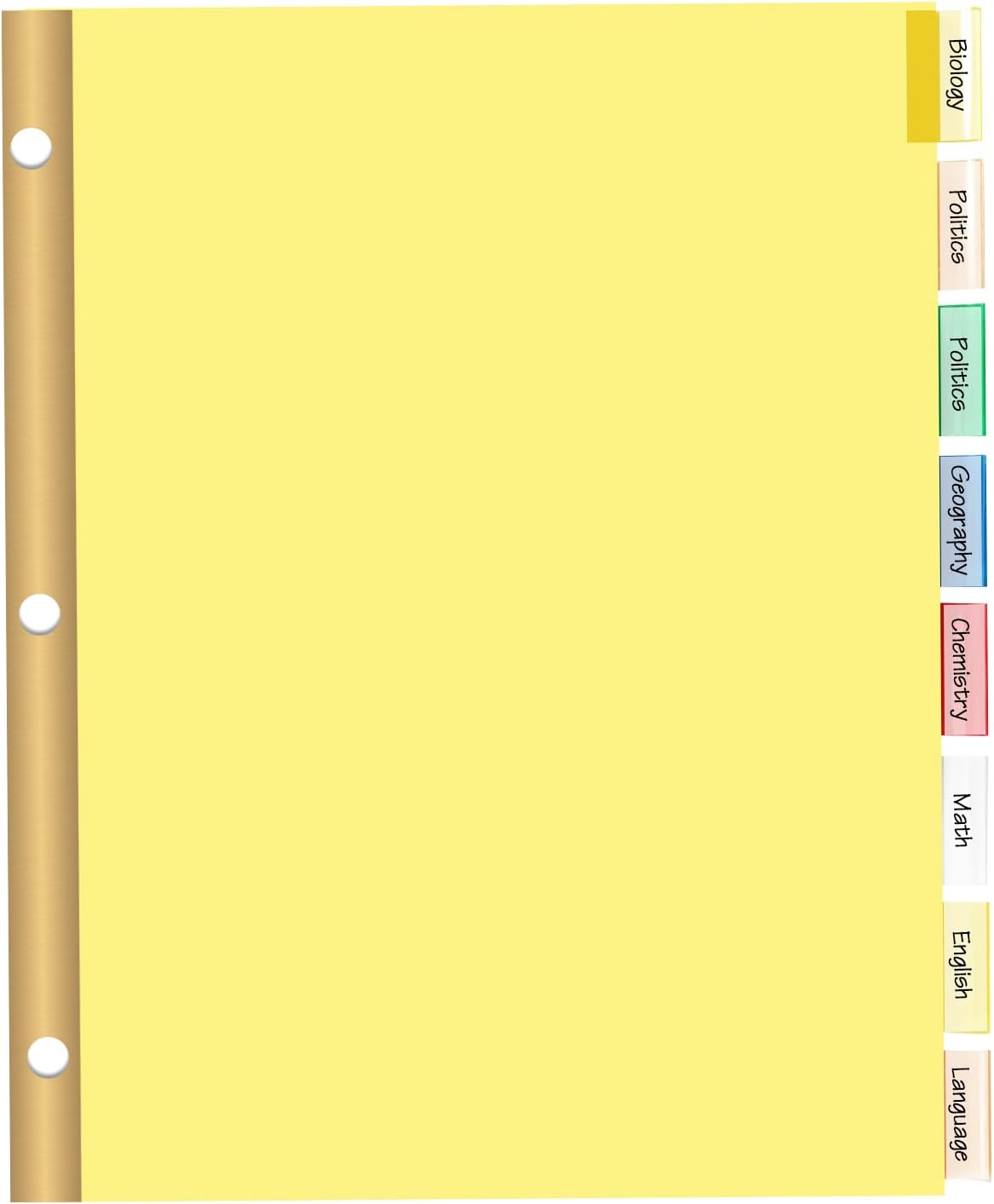 Detalle 2 de PANDRI DividerWithTabs-2024 Binder Dividers, Letter Size, 120 Count, 8 Tabs