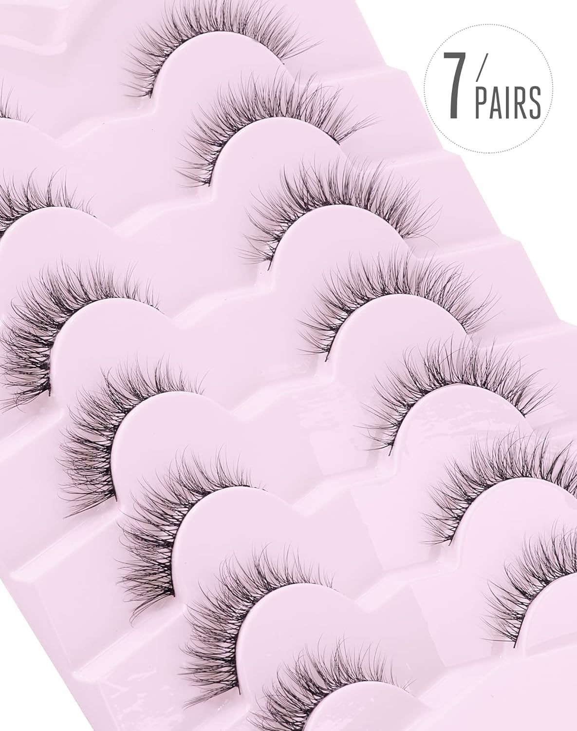 Detalle de Onlyall Wimpern Natürliche Wispy Lashes – 6-13 mm, 7 Paare, D1