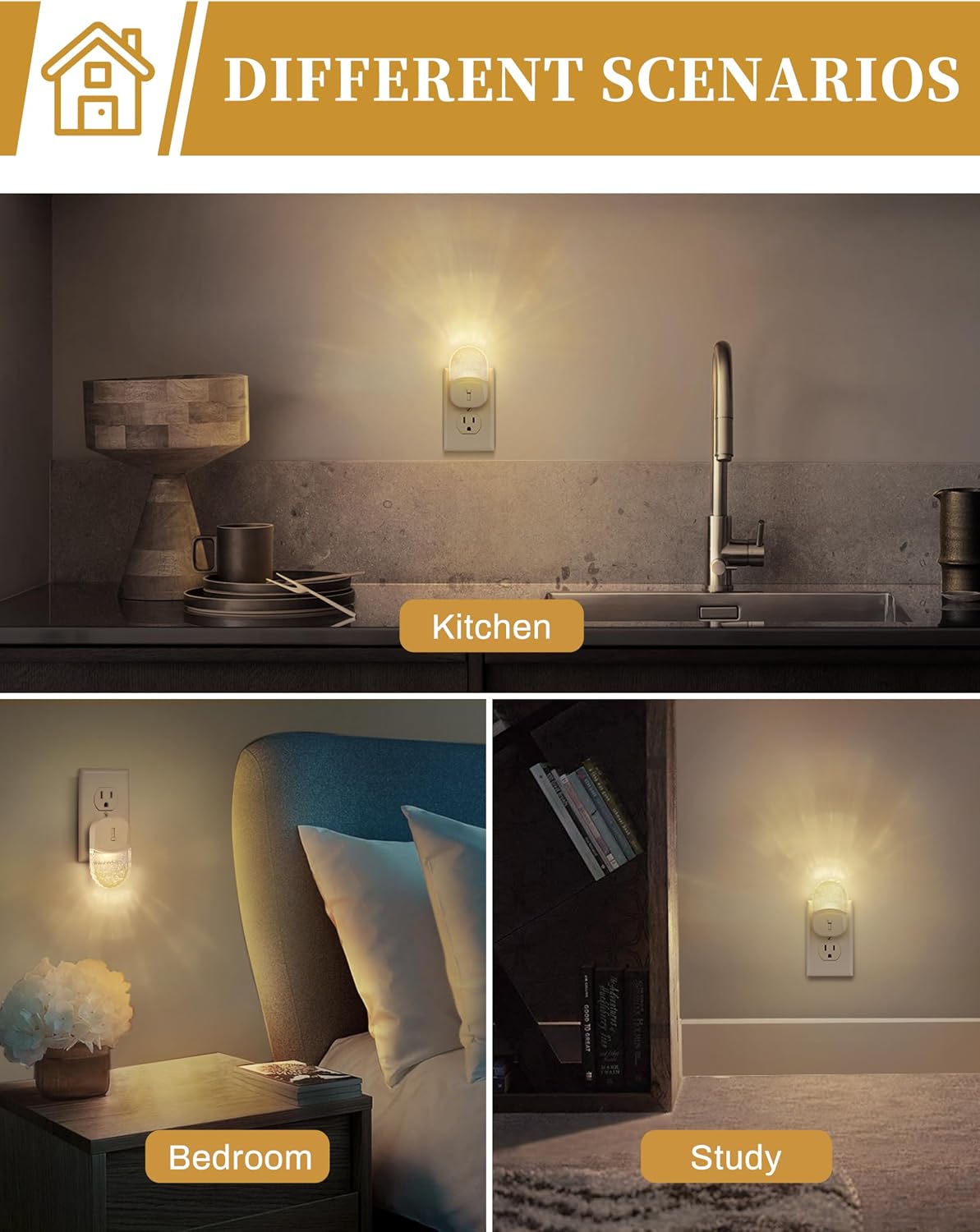 Detalle 2 de DORESshop Plug-In LED Night Light 2-Pack