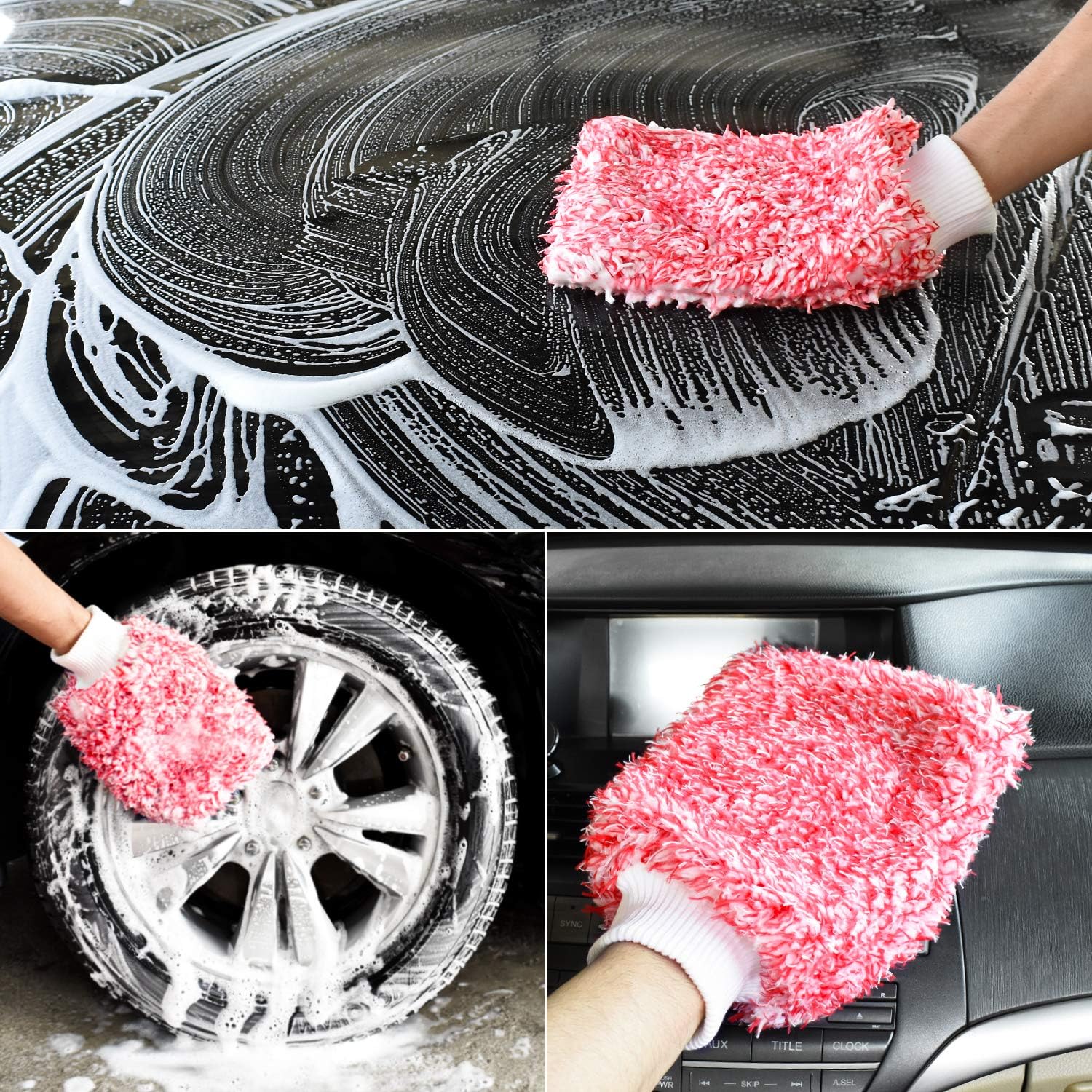 Thumbnail 6 de Mokani Microfiber Car Wash Mitts (2 Sets) – Scratch-Free, Ultra-Absorbent Cleaning Gloves
