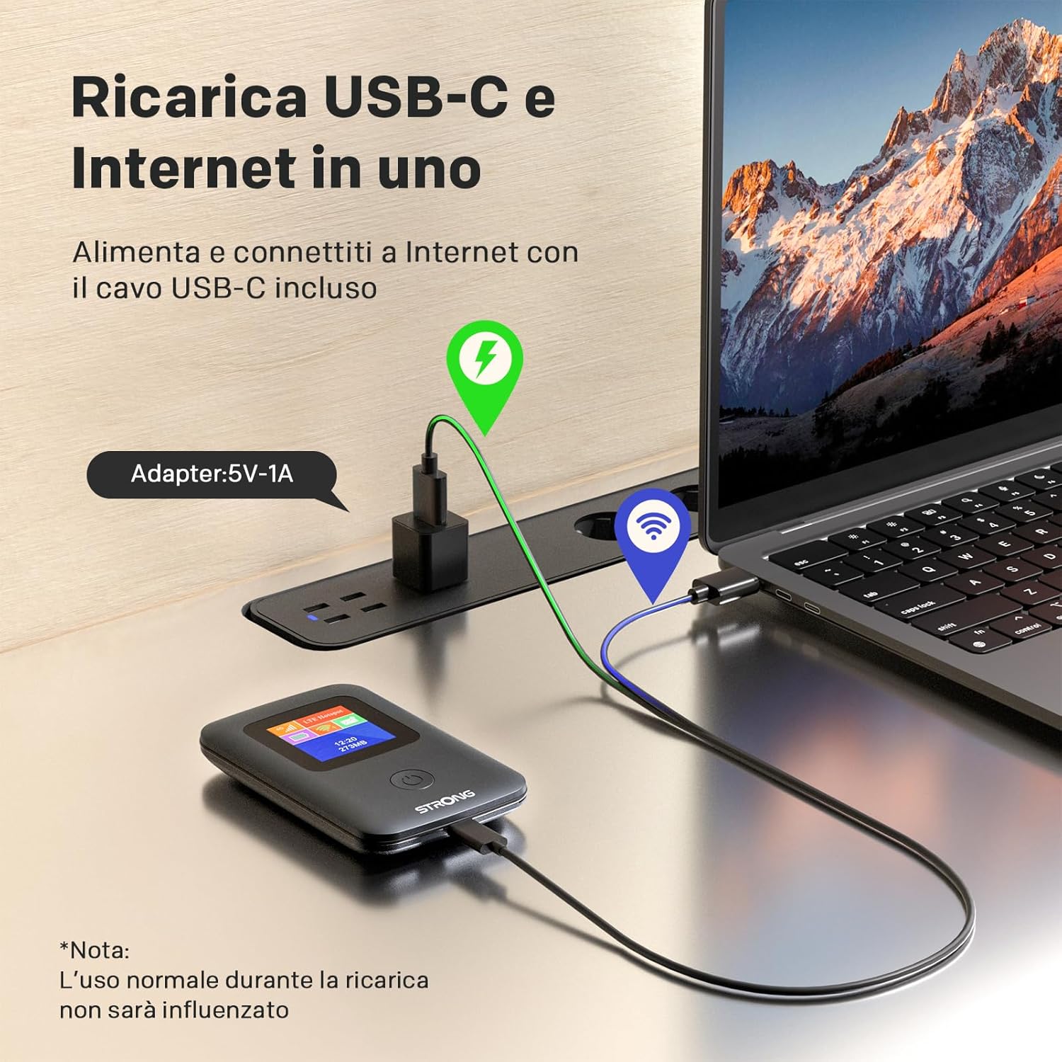 Thumbnail 3 de STRONG 4G AIRSPOT 220: WiFi tascabile 4G LTE con SIM e Power Bank integrato