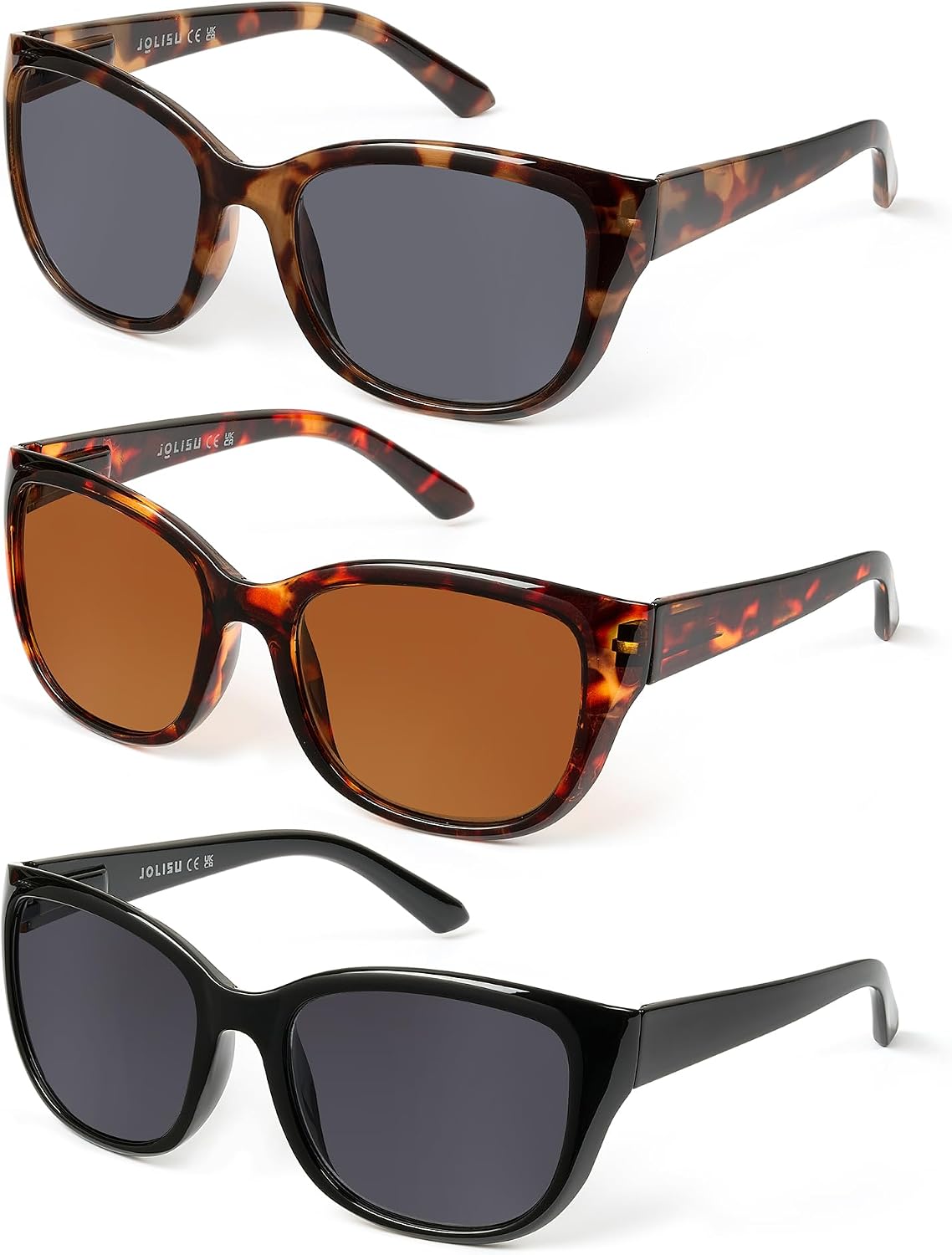 Detalle de JOLISU 3er-Pack Lesesonnenbrillen mit UV400-Schutz (für Damen & Herren) – integrierte Sonnenlesebrille für draußen