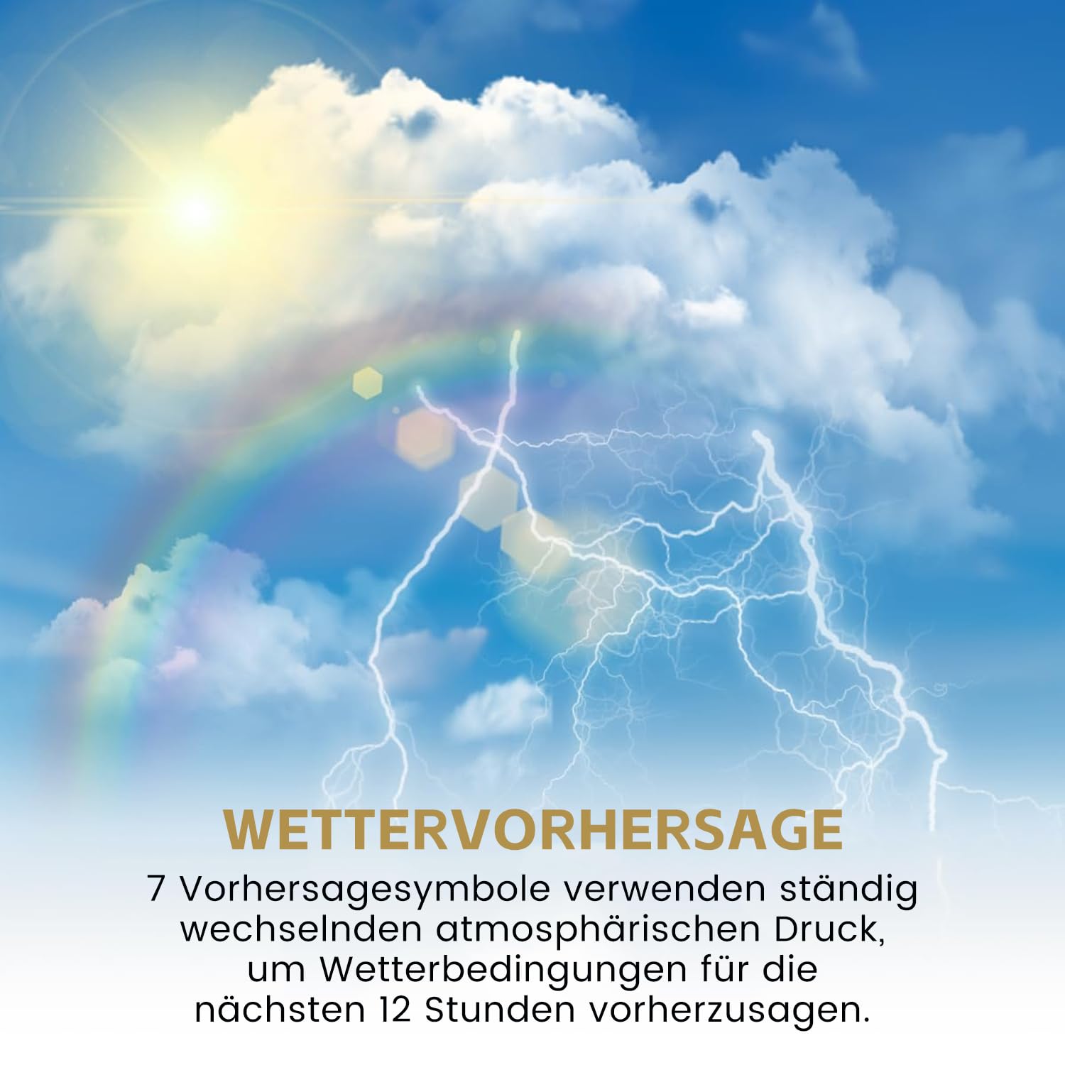 Thumbnail 3 de U UNNI Funk-Wetterstation mit Außensensor (Batterie oder USB), Wettervorhersage & 3 Helligkeitsstufen