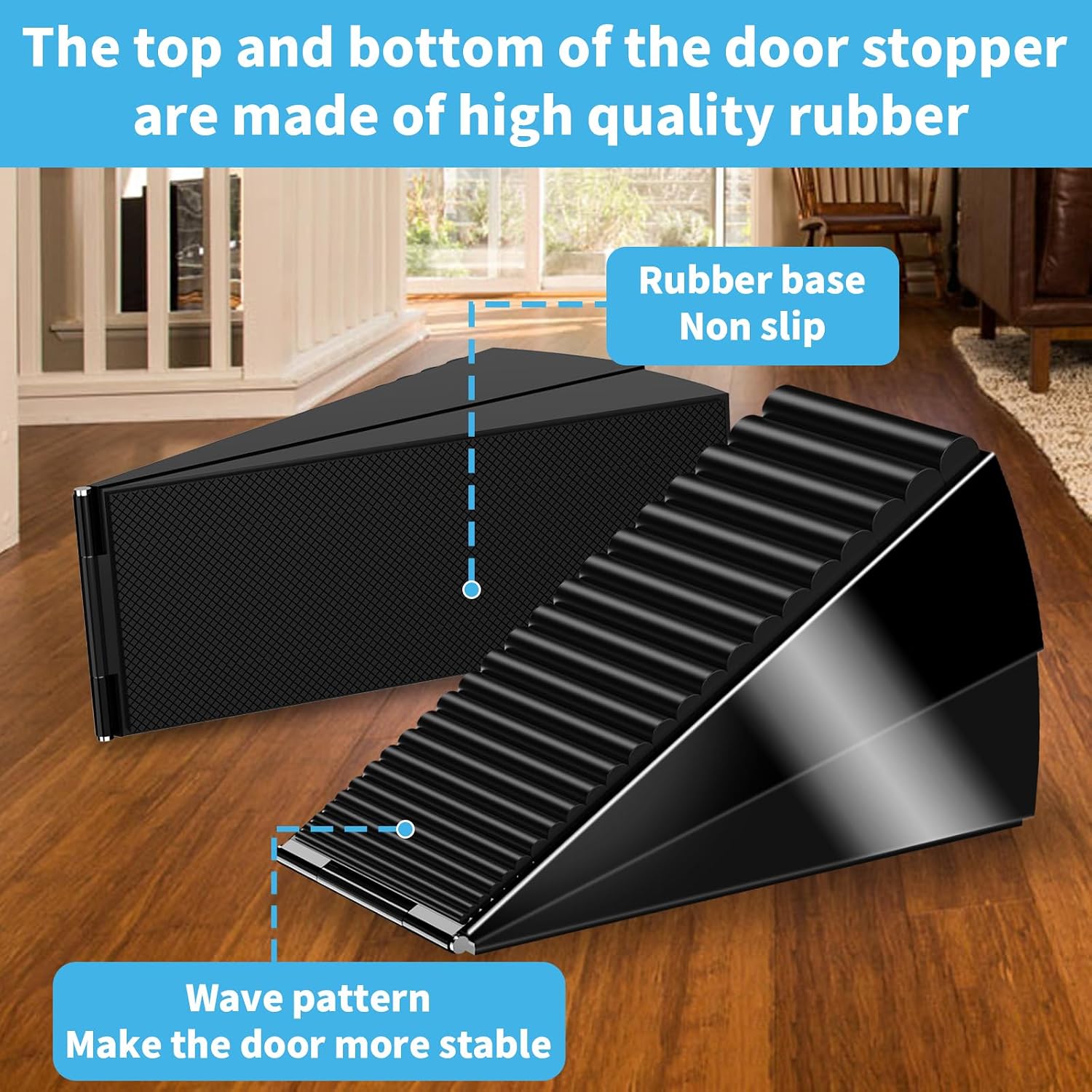 Detalle de AIMAXINKE Heavy Duty Tall Door Stoppers, 3-Inch Adjustable Spring Wedge