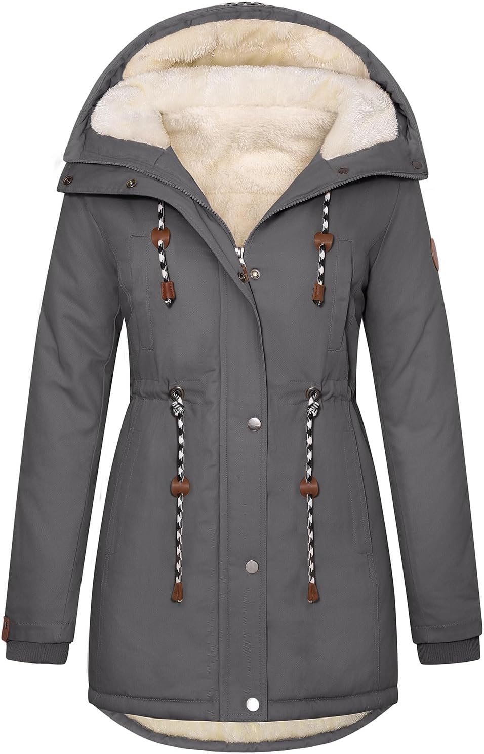 Thumbnail 4 de TOMEEK Damen Winterjacke Wintermantel mit Teddyfell