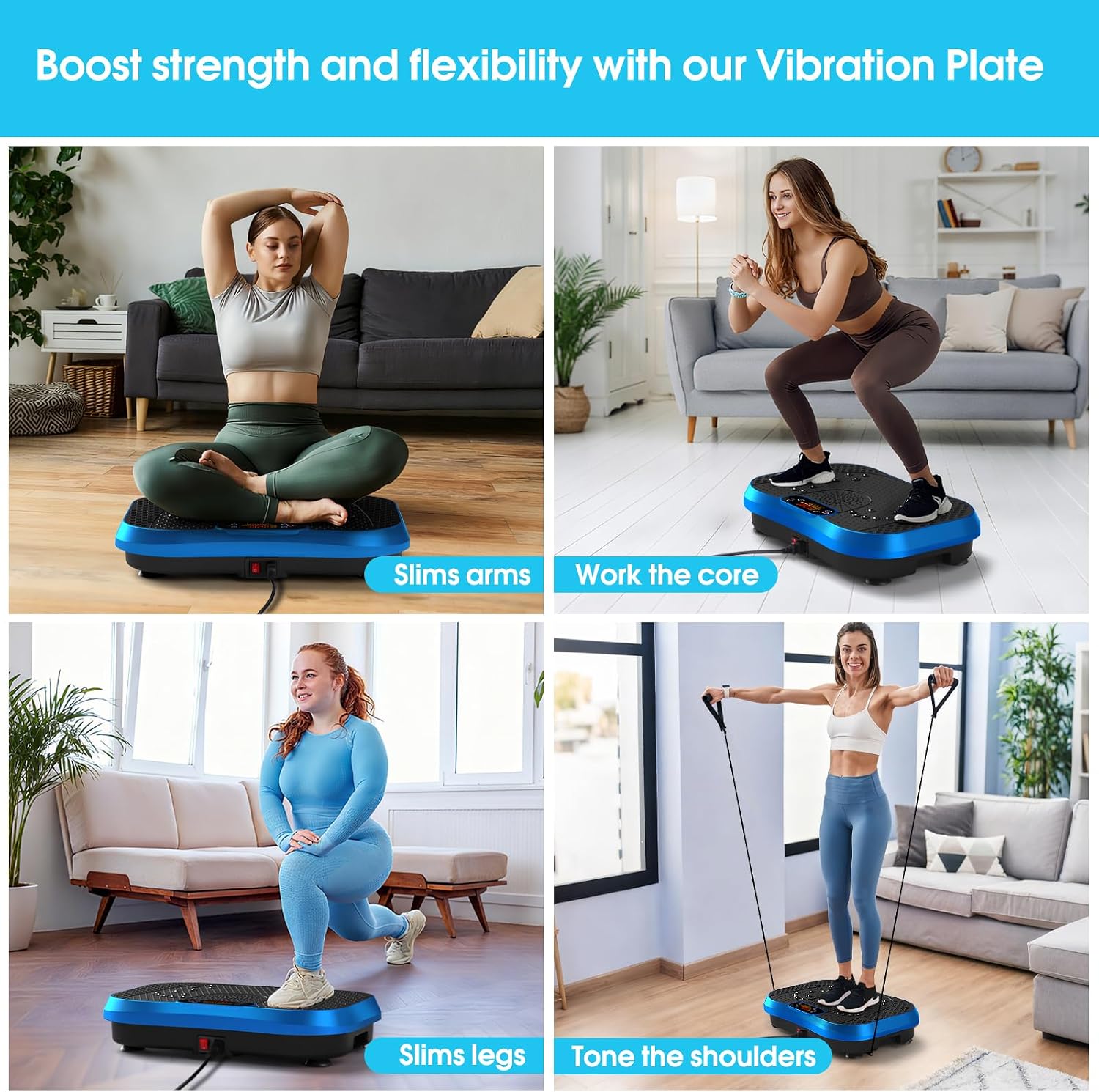 Detalle 1 de SoftGym Vibration Plate Exercise Machine (Lymphatic Drainage & Full-Body Training) — 450 lb capacity