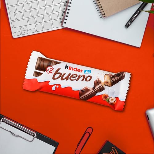 Detalle 1 de Kinder Bueno snack al cioccolato e nocciole, wafer ripieno, 30 confezioni