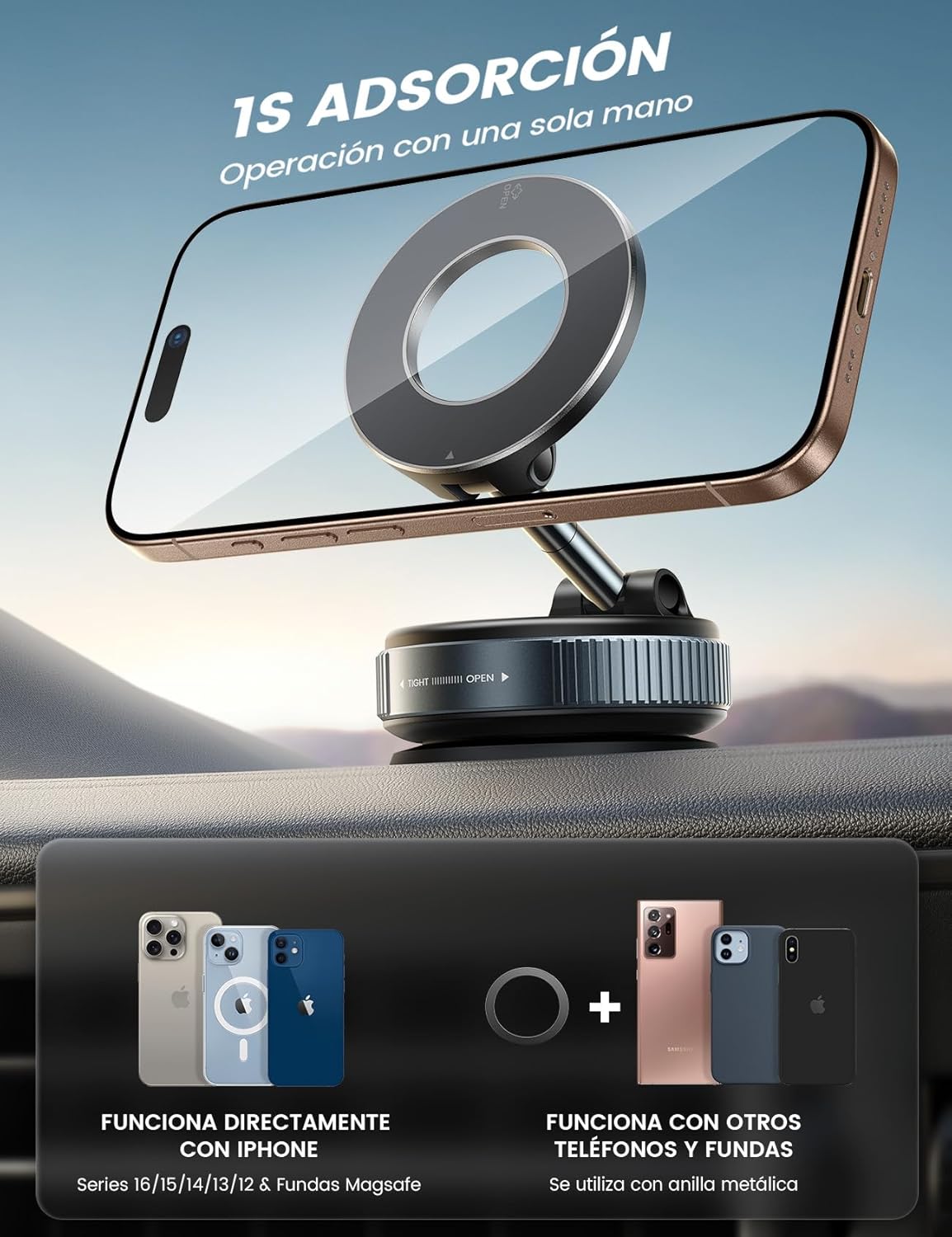 Thumbnail 5 de Lamicall Soporte Móvil Coche MagSafe 24 imanes