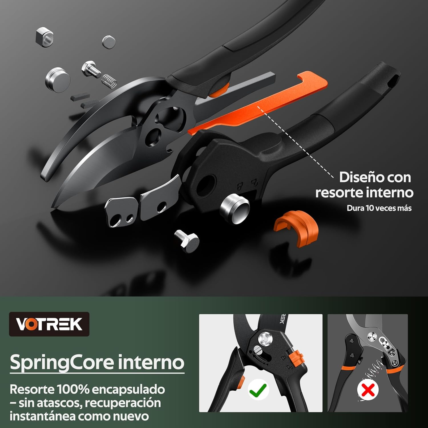 Thumbnail 6 de VOTREK Tijeras de Poda Bypass Pro 21,5 cm