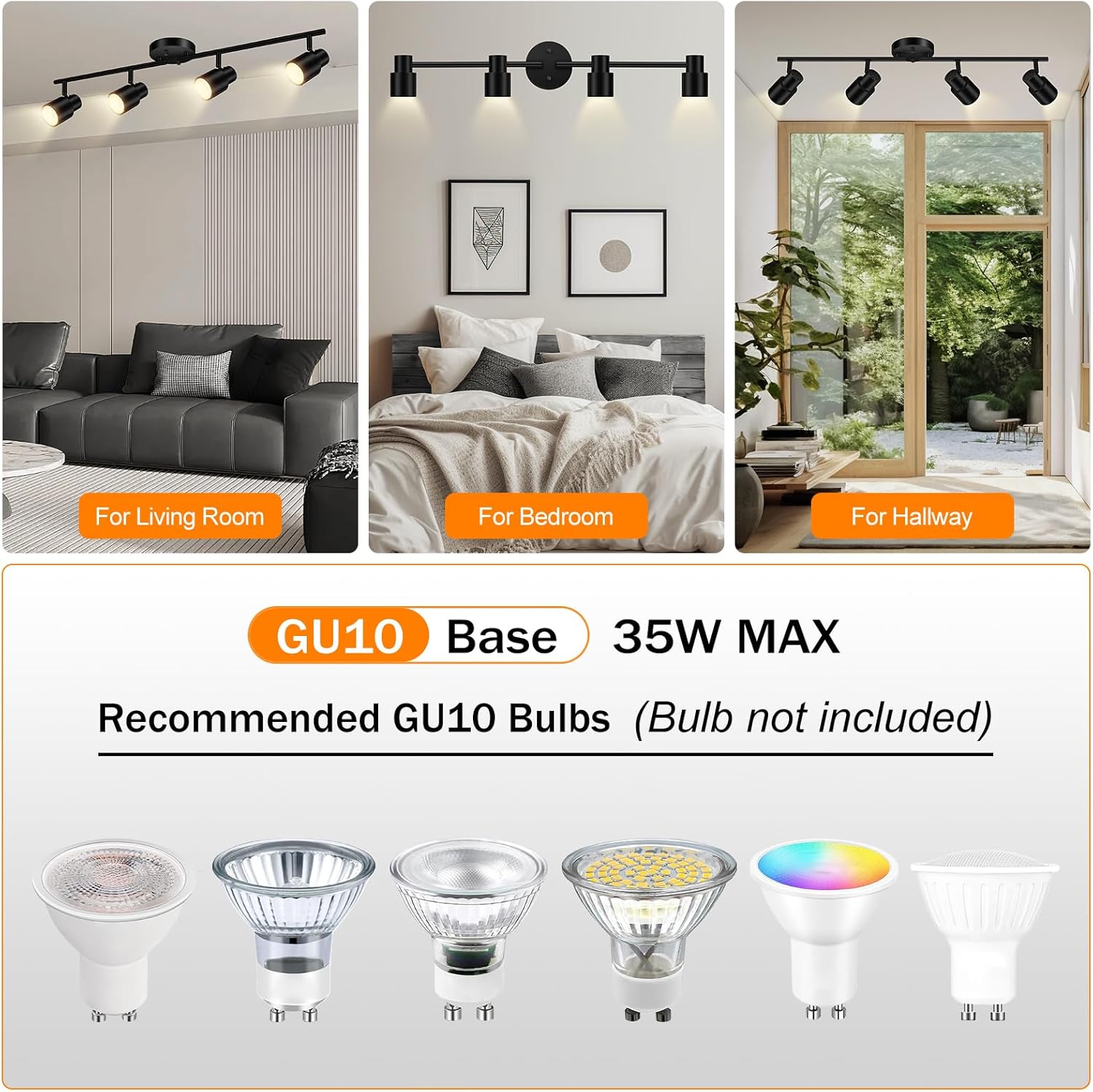 Detalle de BoostArea LED 4-Light Track Lighting Kit for Rooms