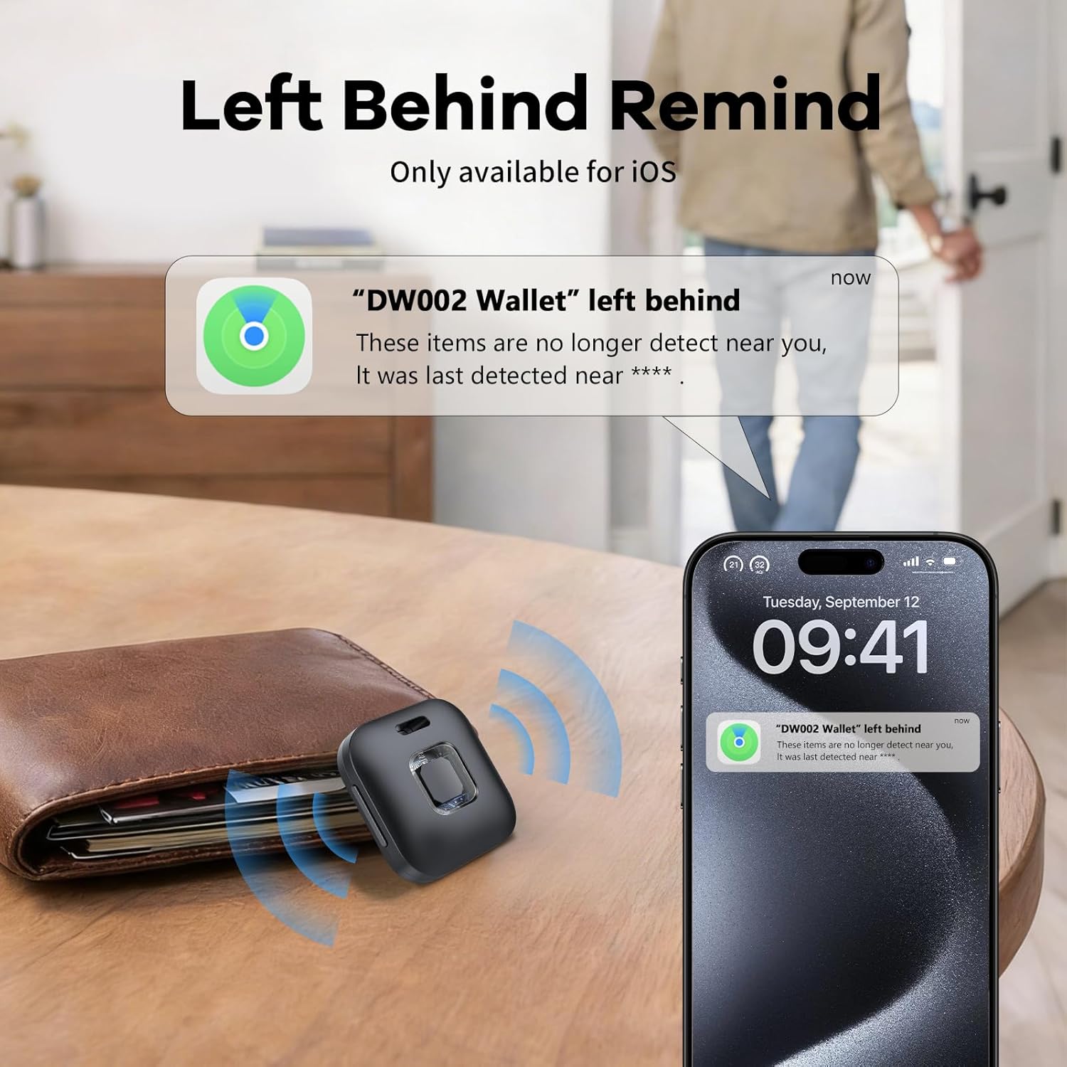 Thumbnail 3 de Tracker Tags DW002 certifié Apple et Google, lot de 4 noir (Bluetooth Smart Tag pour Apple Localiser & Google Find Hub)