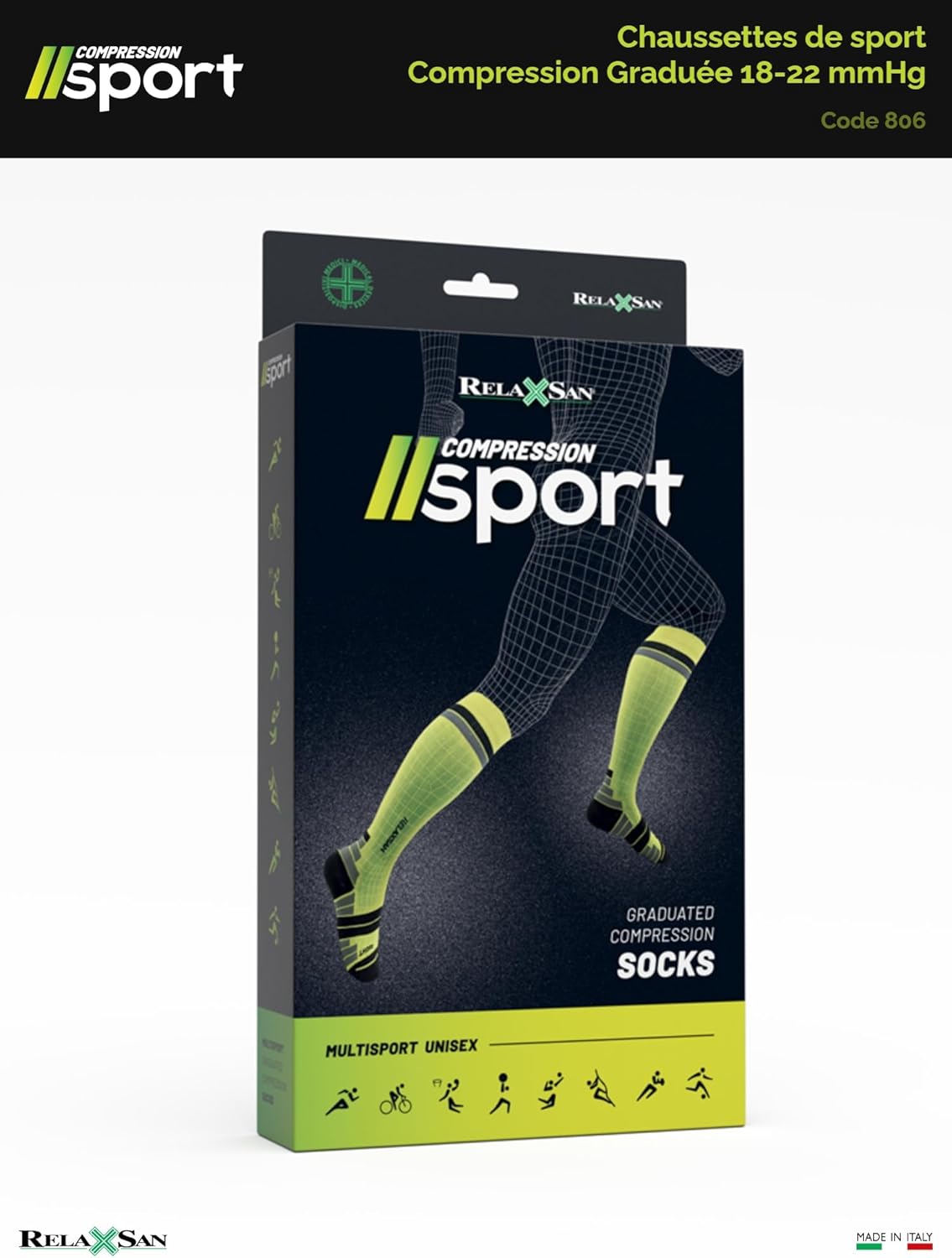 Thumbnail 6 de Relaxsan chaussettes de contention 18-22 mmHg sport & running (femme et homme) 806