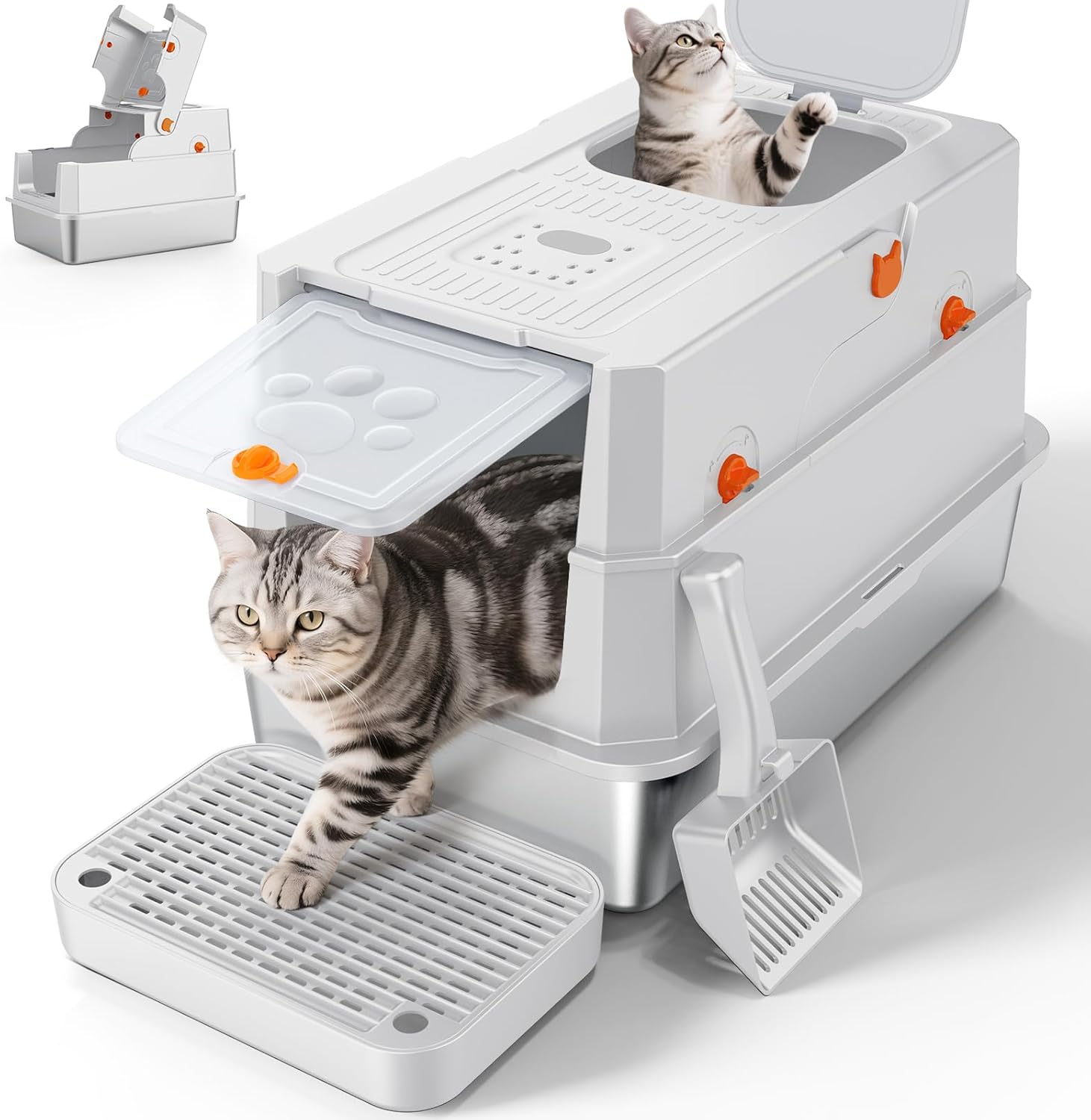 Detalle de MIXJOY XXL Stainless Steel Cat Litter Tray