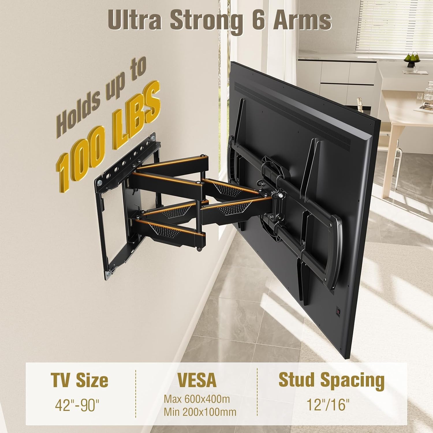 Detalle 2 de Mounting Dream MD2296 Full Motion TV Mount 100 lbs