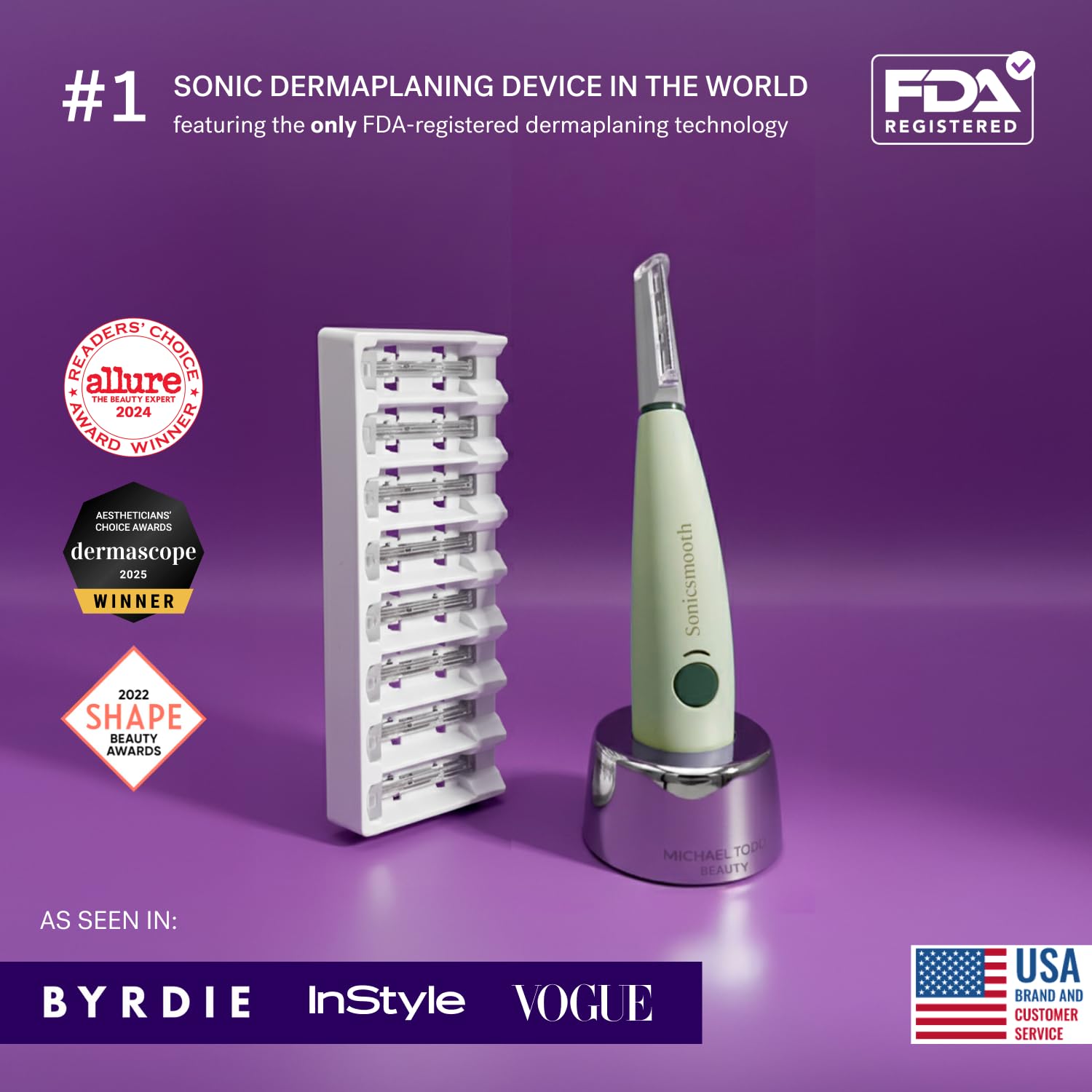 Detalle 2 de Michael Todd Beauty Sonicsmooth Dermaplane Razor — 8 Weeks 🪒