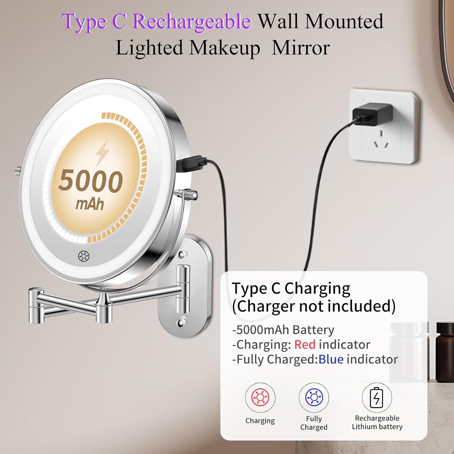 Thumbnail 1 de FUNTOUCH Vanity Mirror 30X Magnification