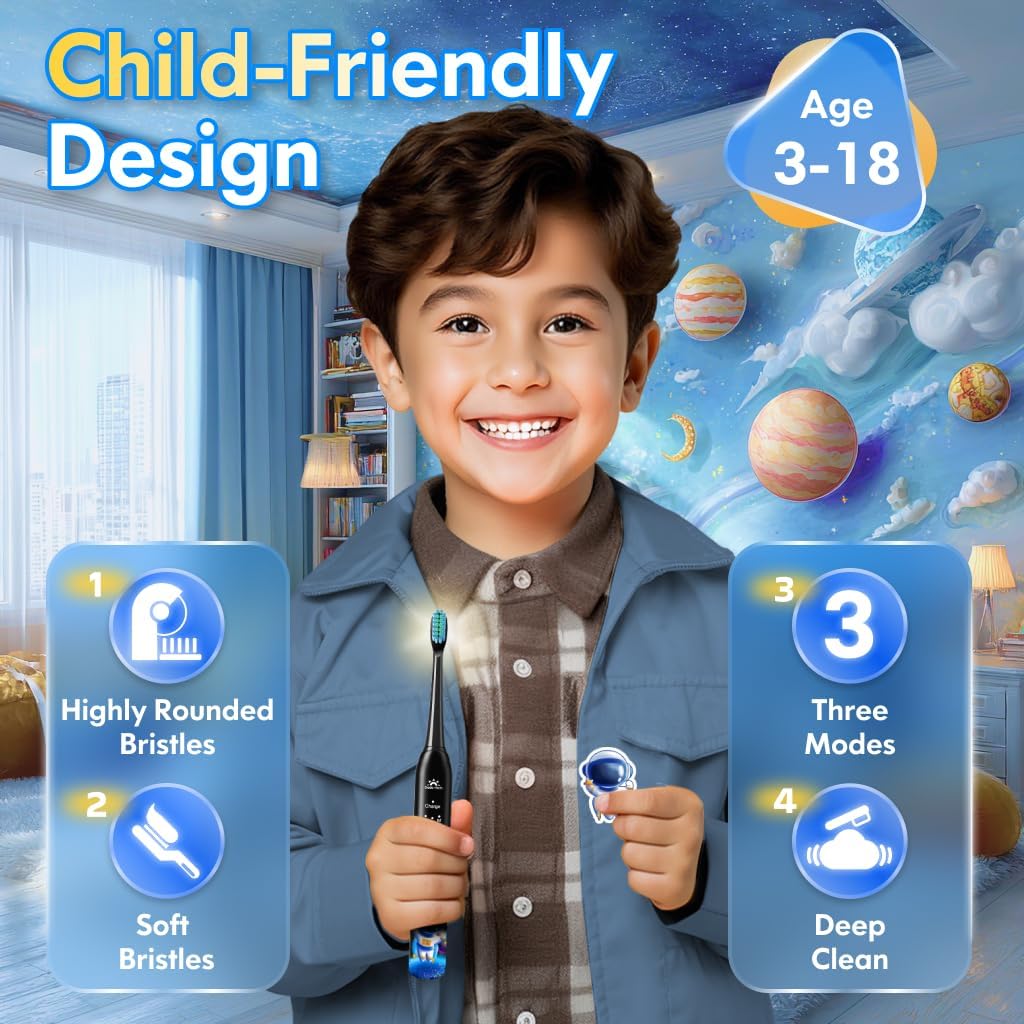 Detalle 2 de Kids Electric Toothbrush Astronaut Black 31000VPM