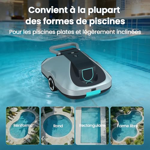 Thumbnail 6 de Robot Piscine Bocxi sans Fil — Nettoyage autonome, 200 minutes d’autonomie