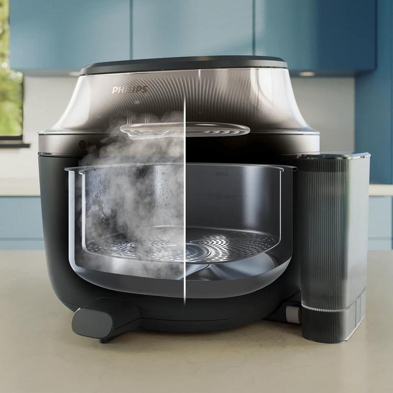 Detalle de Freidora de Aire con Vapor Philips 5000 NA547/07 7,2 L — Revestimiento Cerámico