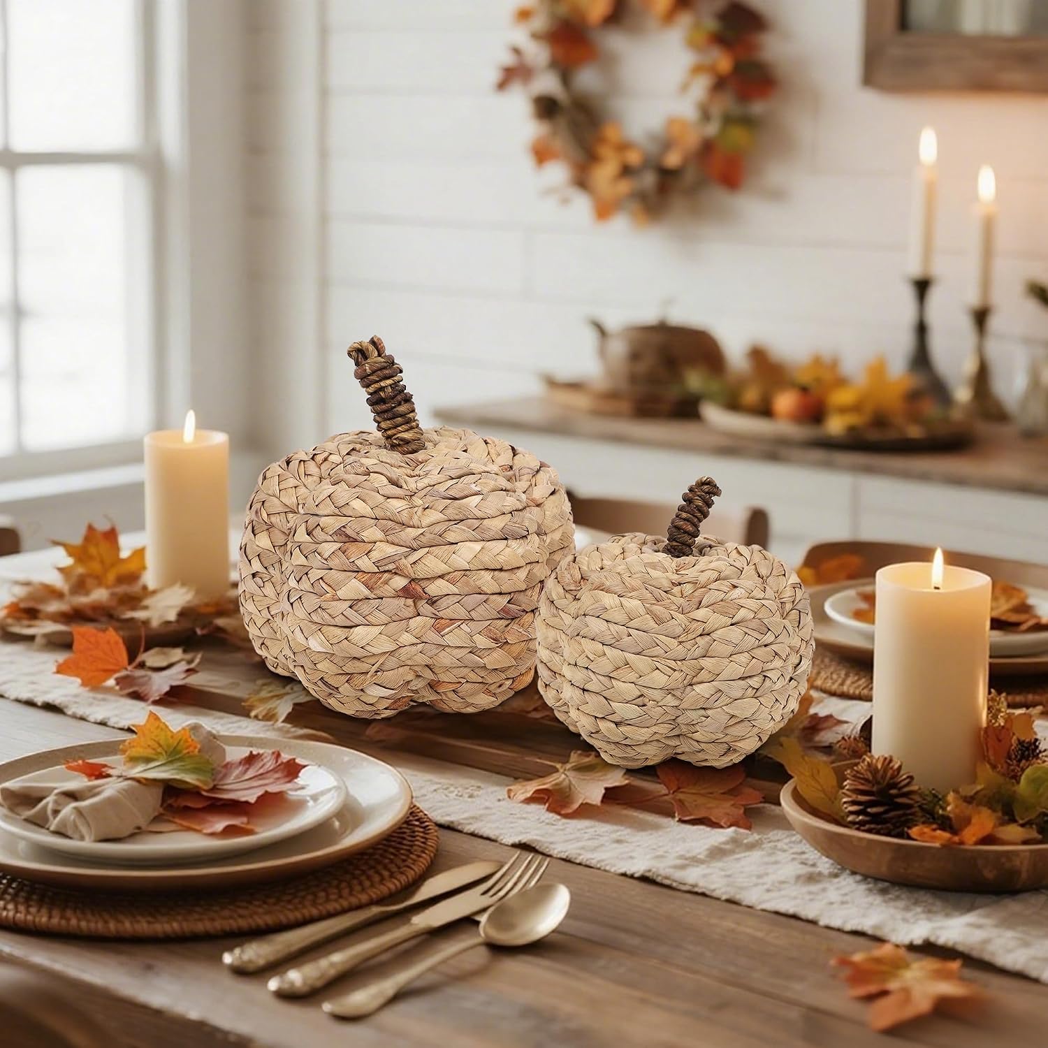 Detalle 2 de Winemana Woven Pumpkin Decor, Cattail